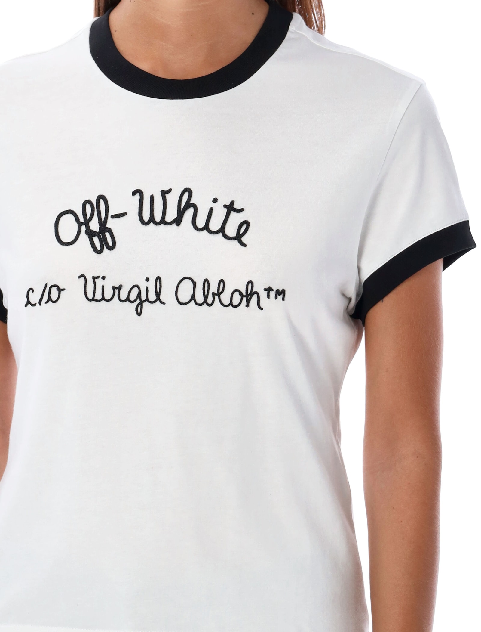 Shop Off-white Scripte Tipe T-shirt In White Black