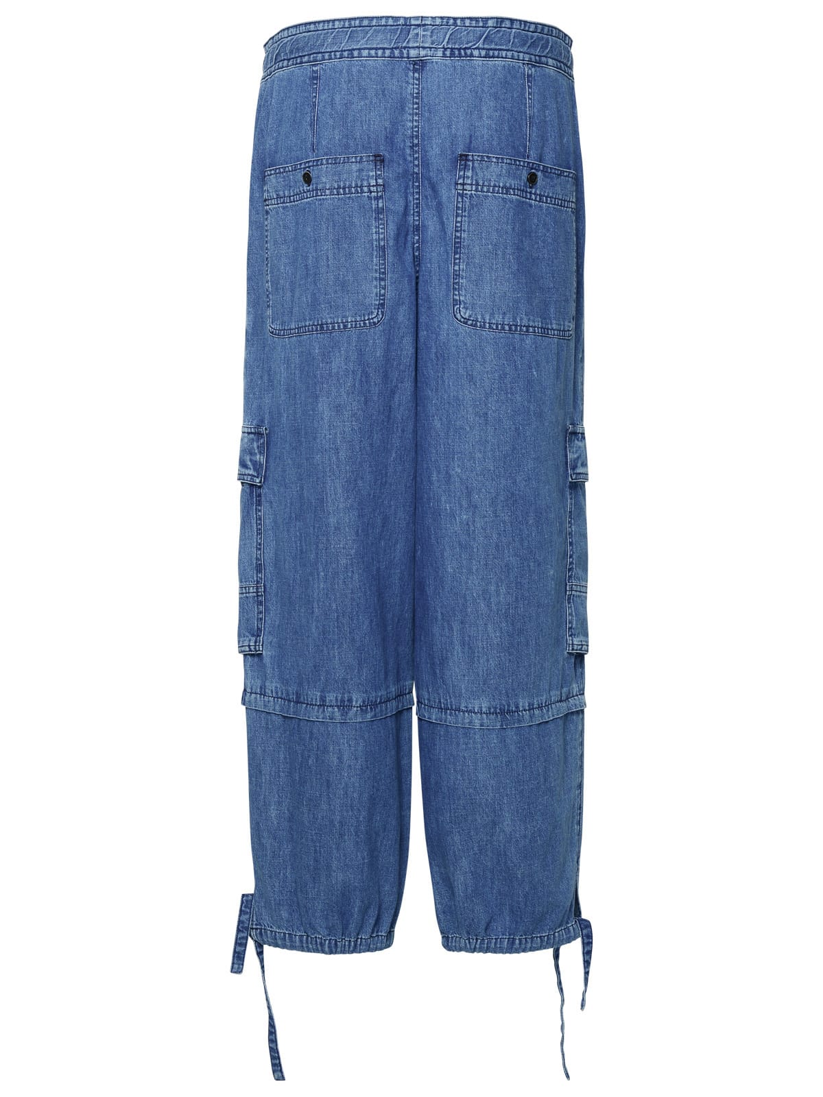 Shop Marant Etoile Ivy Blue Cotton Cargo Pants In Blue (blue)