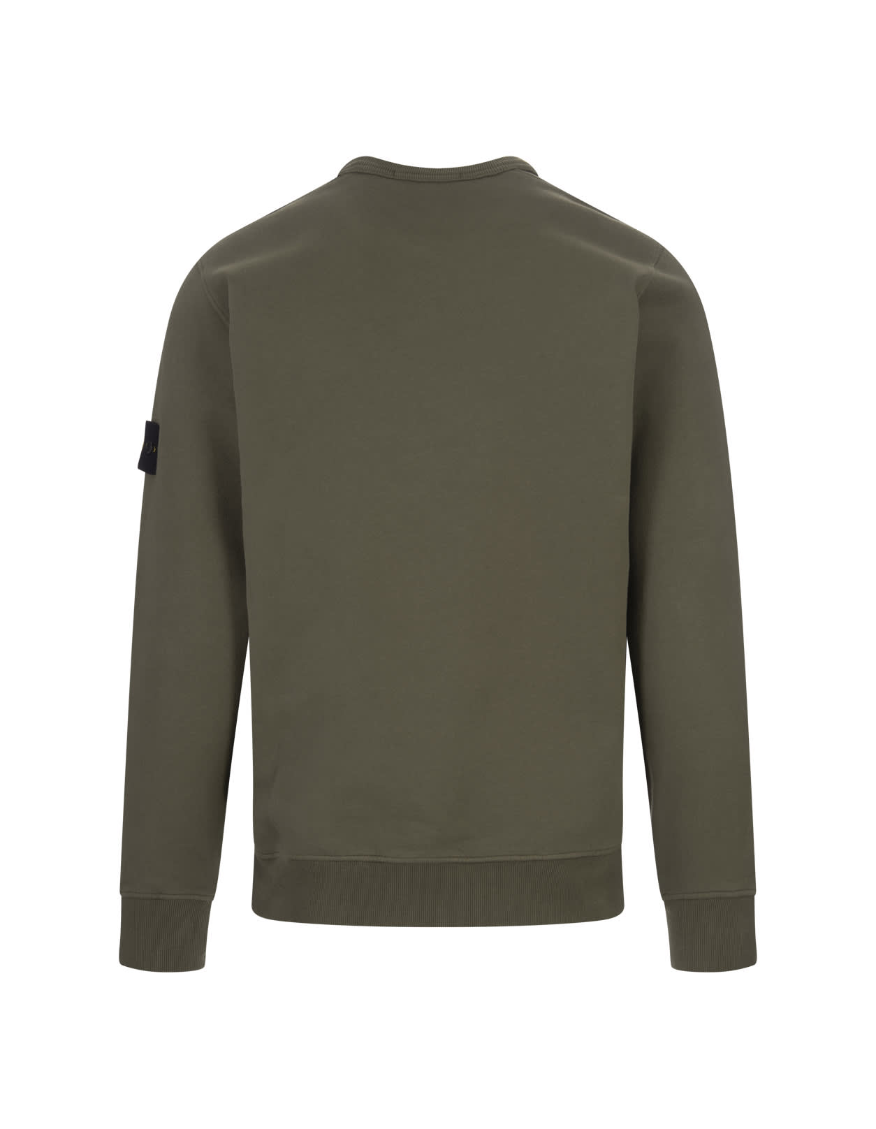 Shop Stone Island Crew-neck Sweatshirt In Mud Gauzed Cotton In Brown