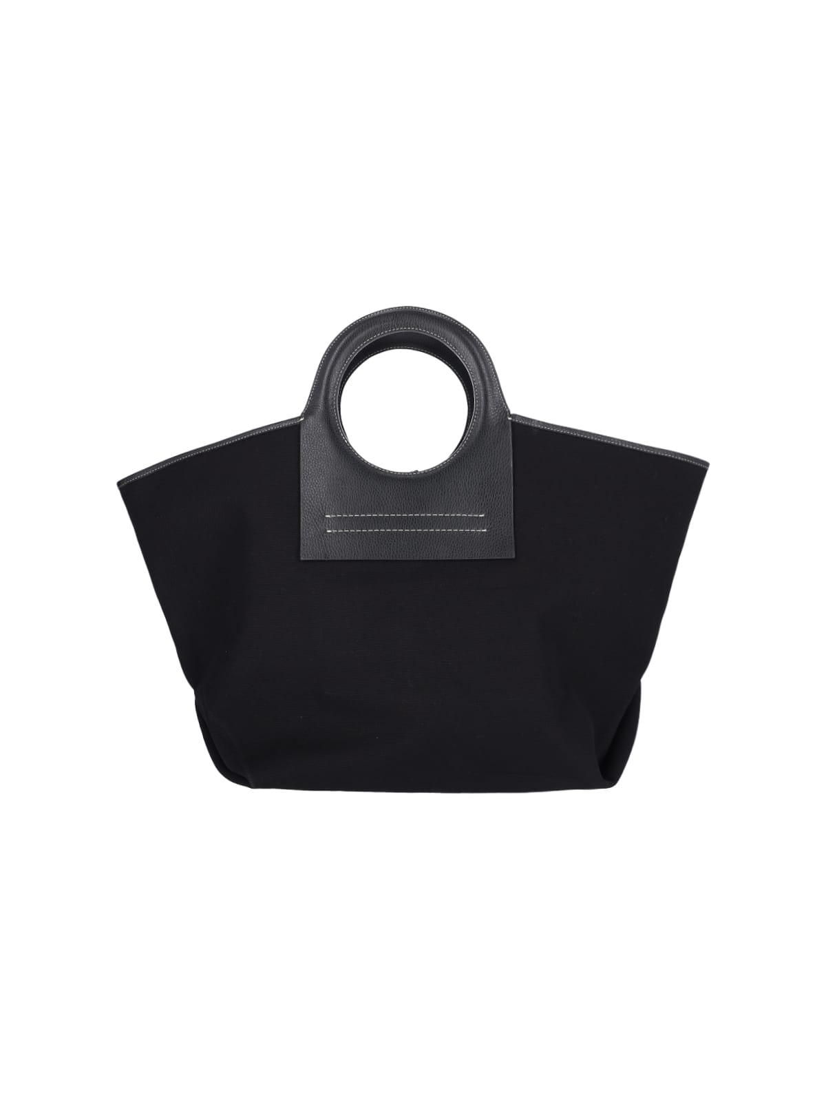 Shop Hereu Cala L Grainy Tote Bag In Black