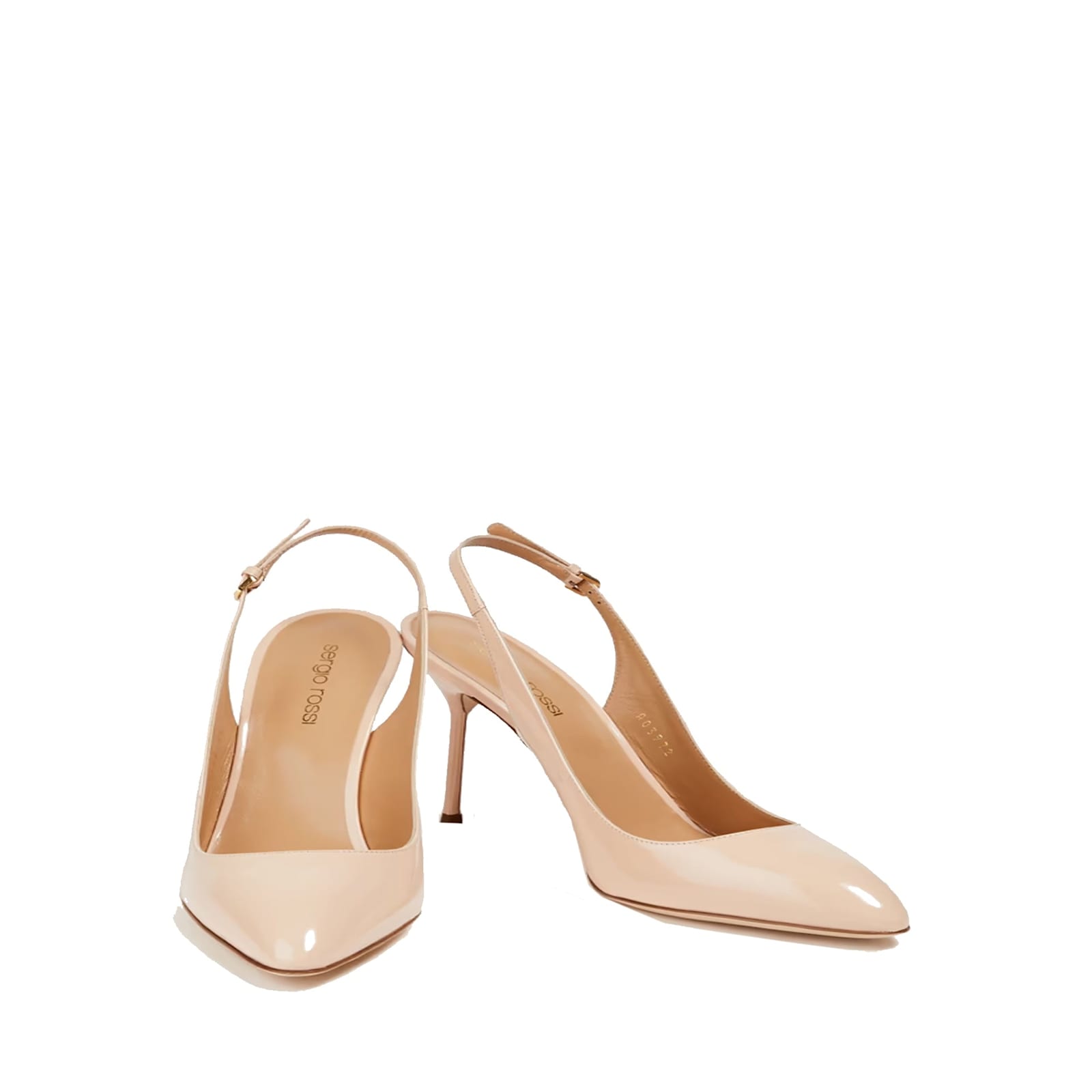 Shop Sergio Rossi Chichi 075 Leather Slingback Pumps In Beige