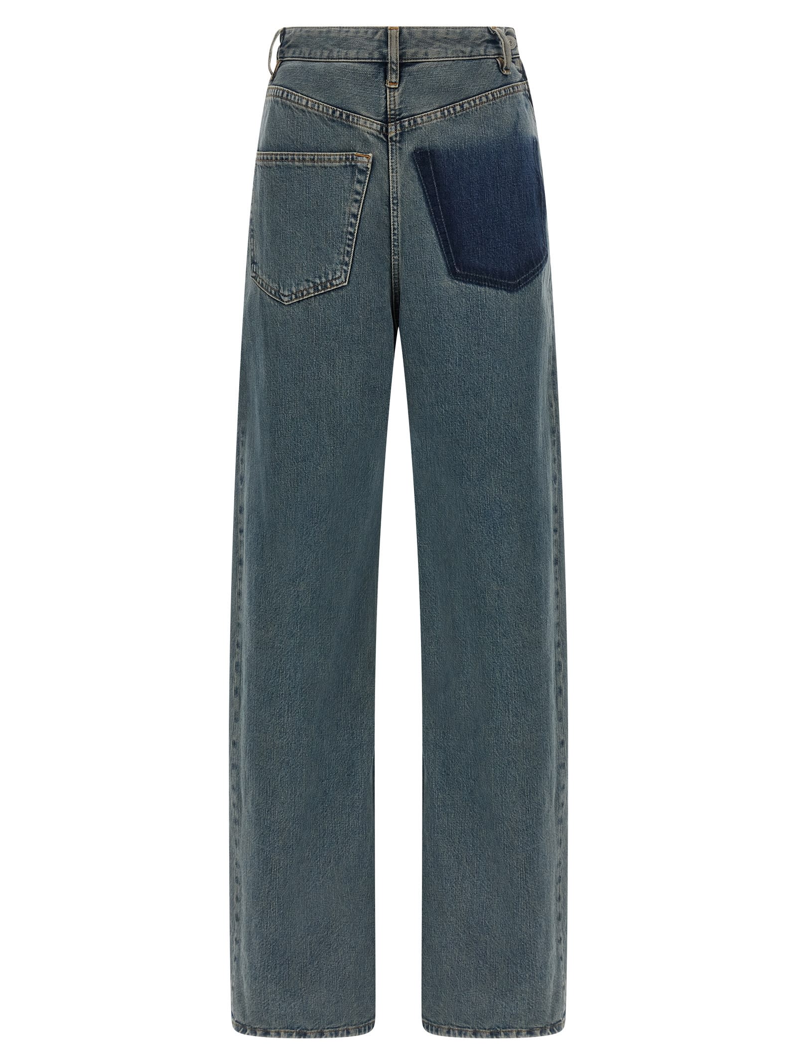 Mm6 Maison Margiela Reversible Denim Trousers Featuring Back Pockets In Blue