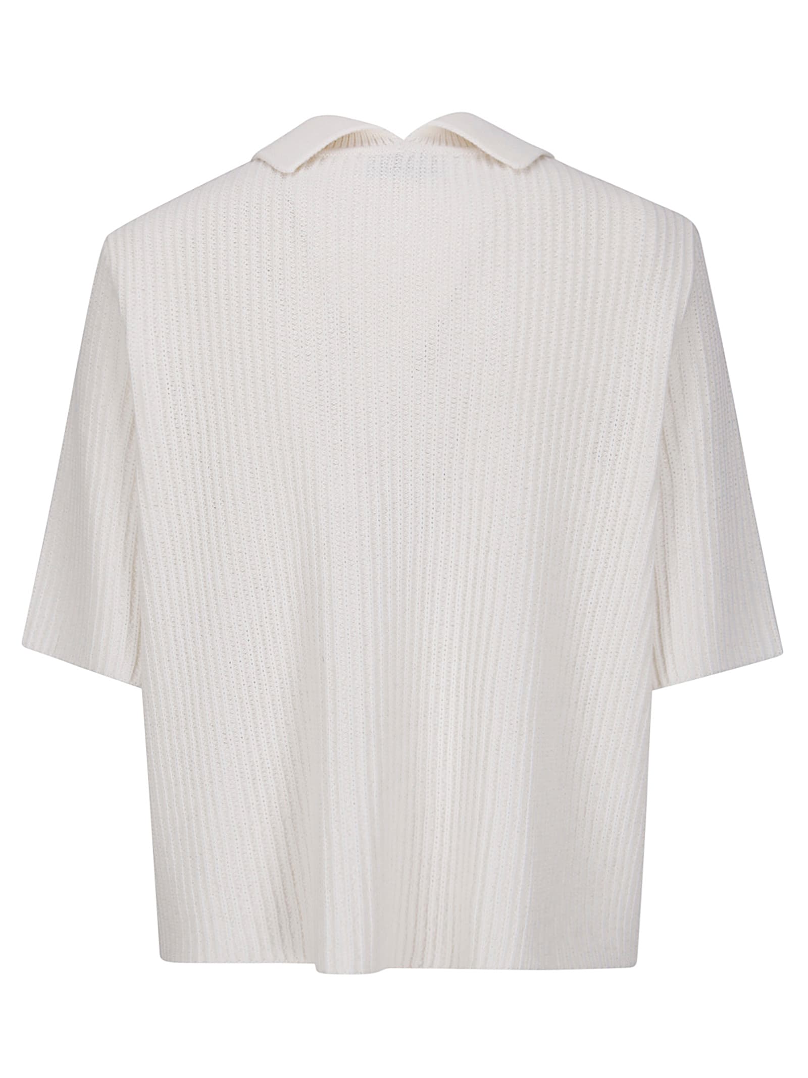 Sibel Saral Winter Polo Sweater In White