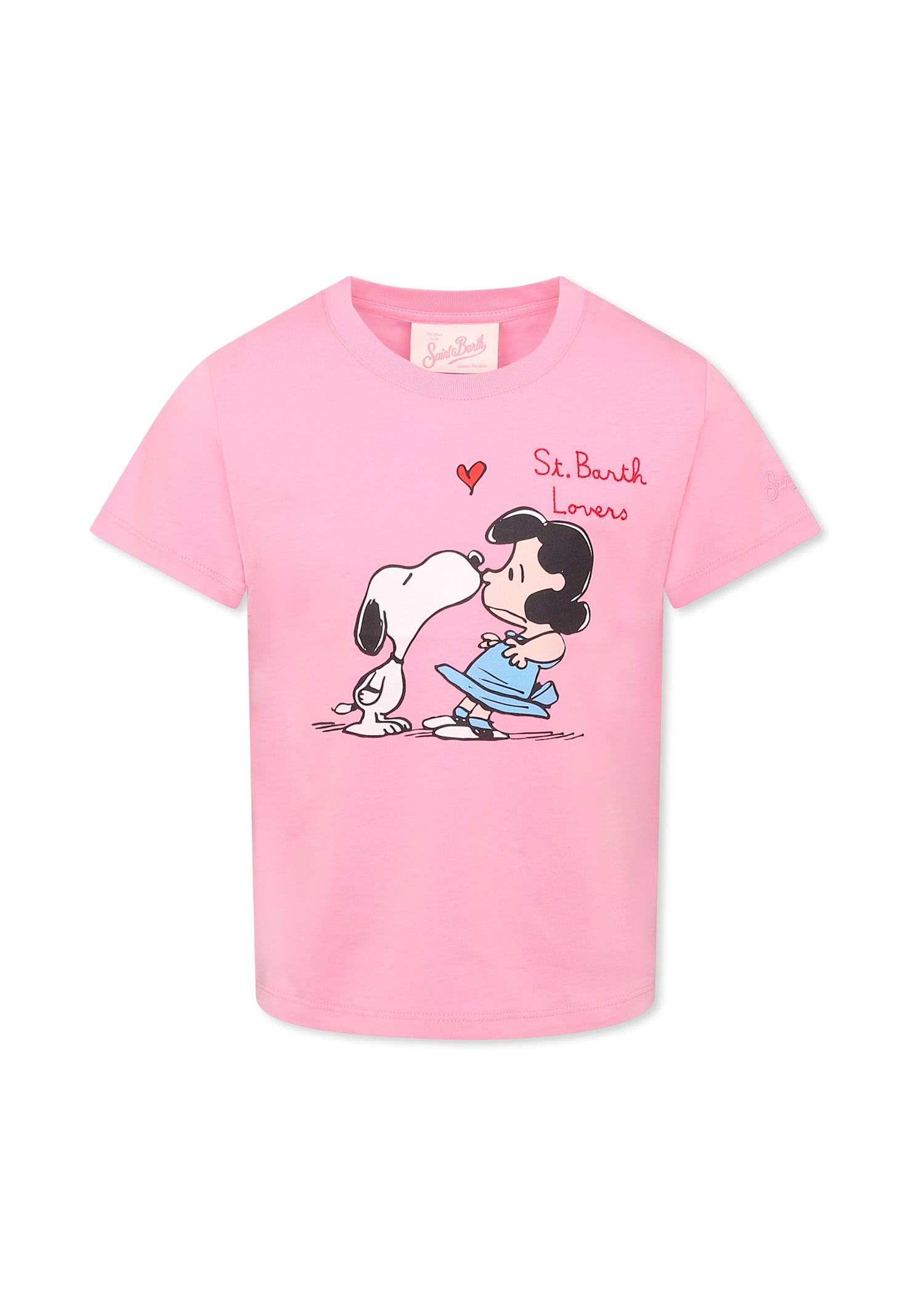 Mc2 Saint Barth Pink T-shirt For Girl With Snoopy In Pink