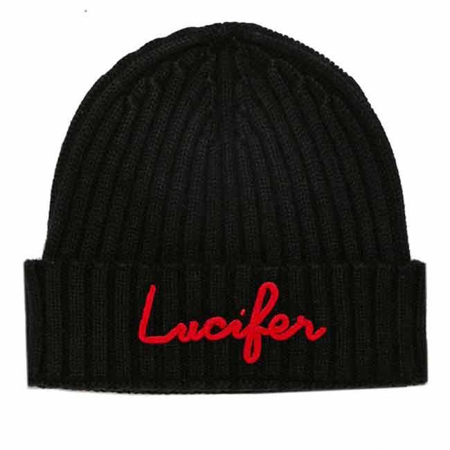 Blended Cashmere Hat With Lucifer Embroidery