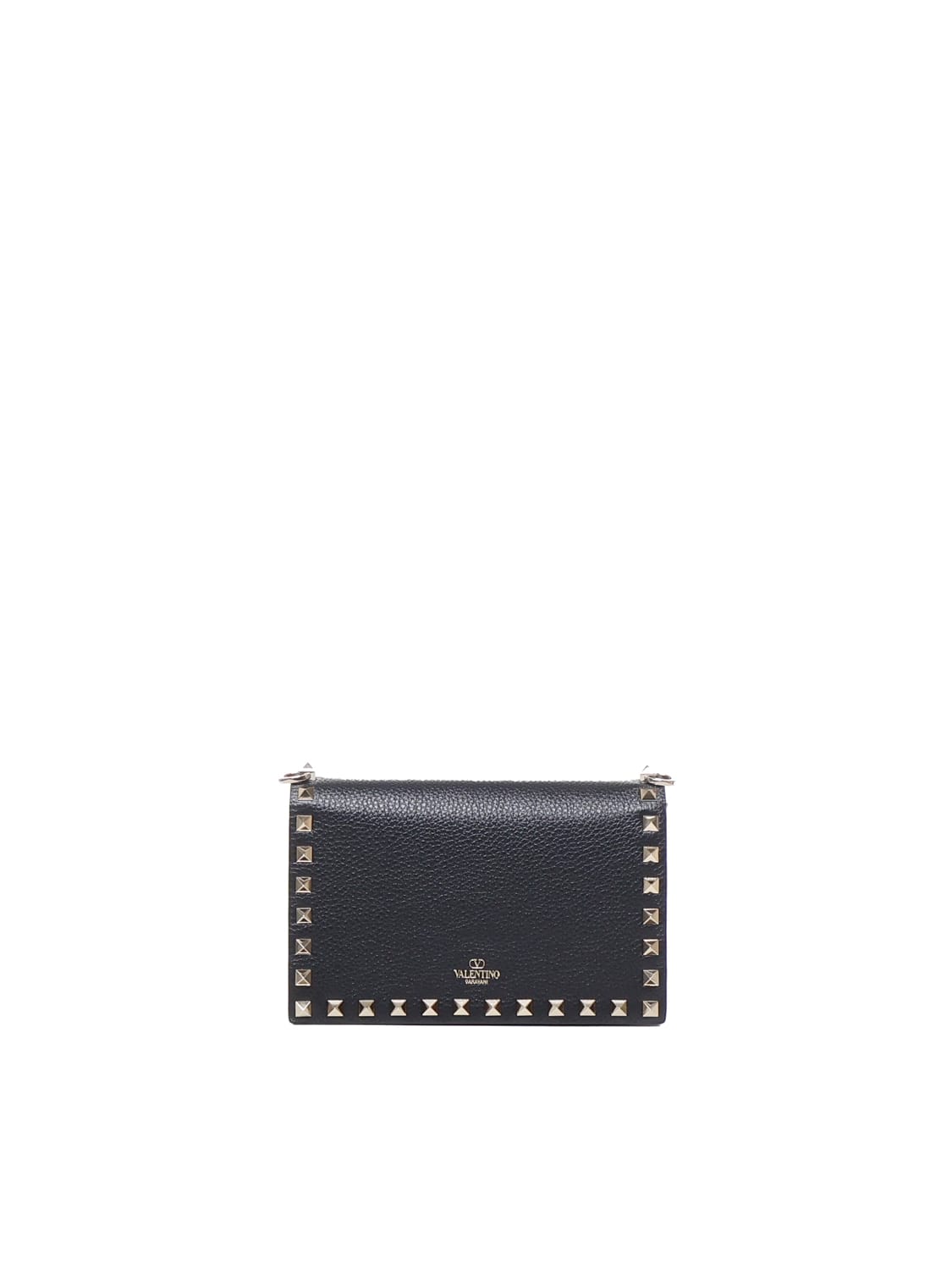 Valentino Rockstud Pouch In Calfskin In Black
