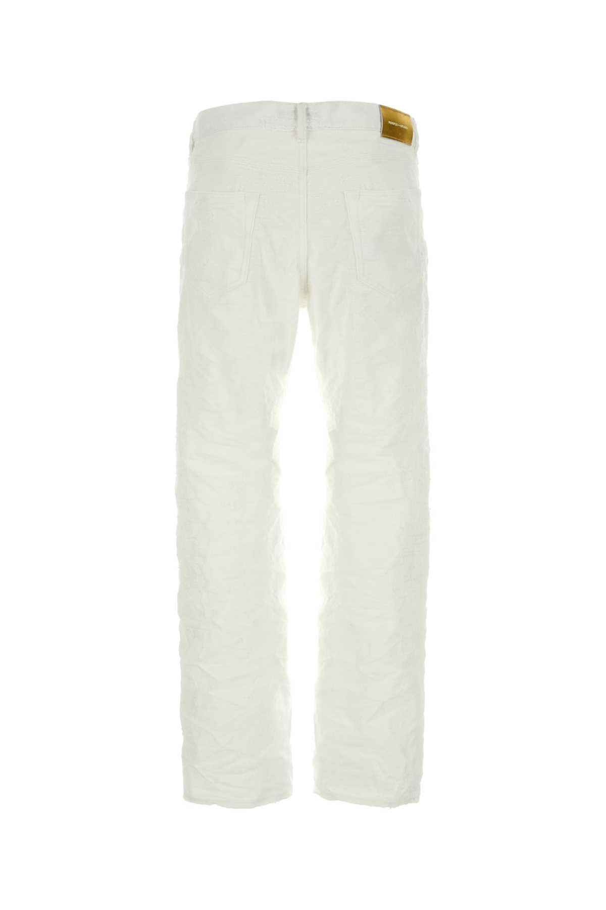 Shop Purple Brand White Denim Jeans In Offwhite