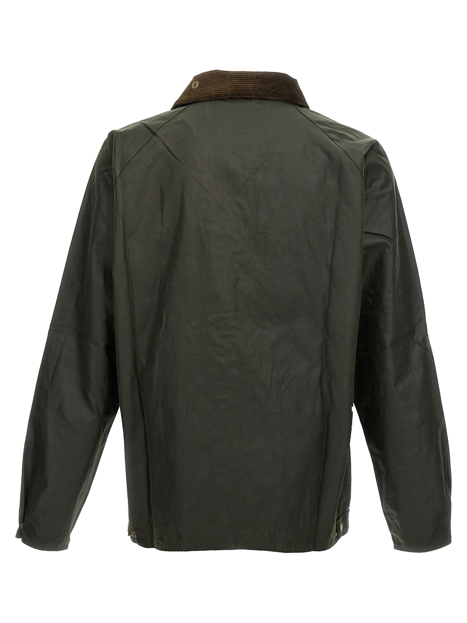 Barbour Crinkled Finish Shirt Jacket In Green