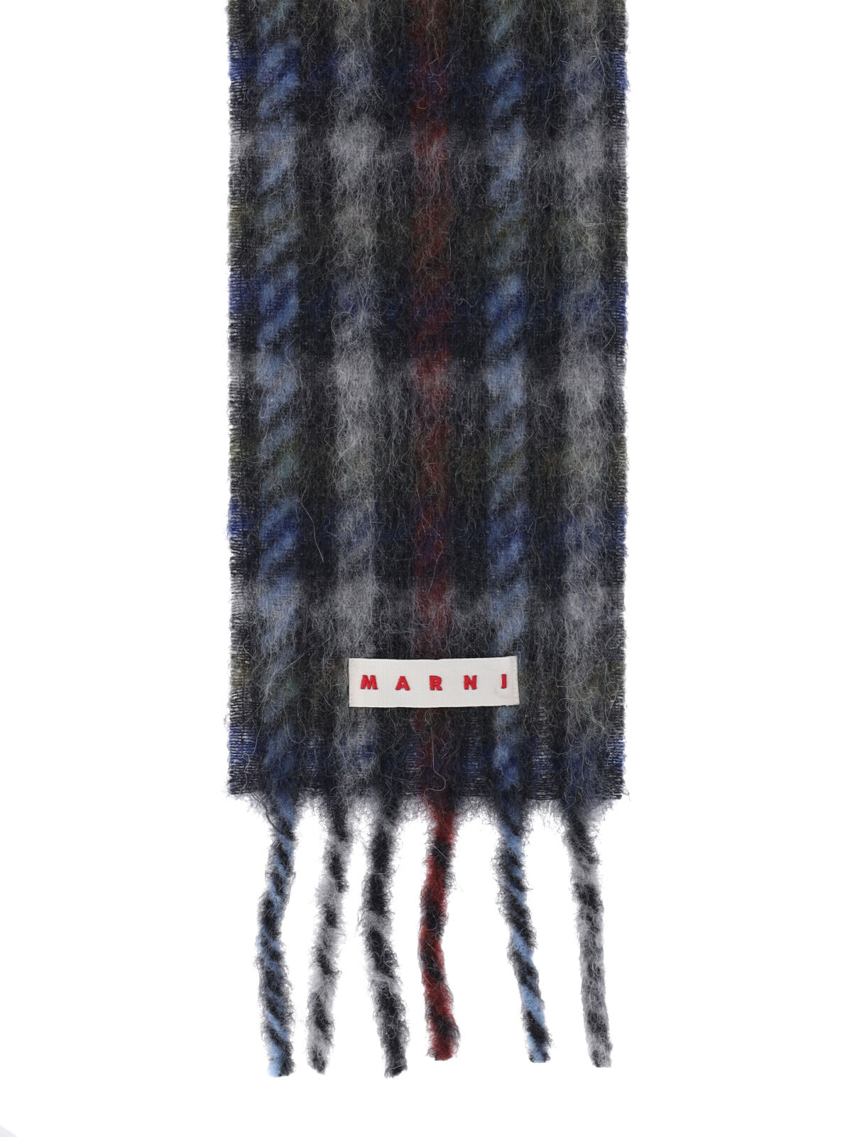 Marni Soft Fringed Scarf Multicolored Pattern In Black