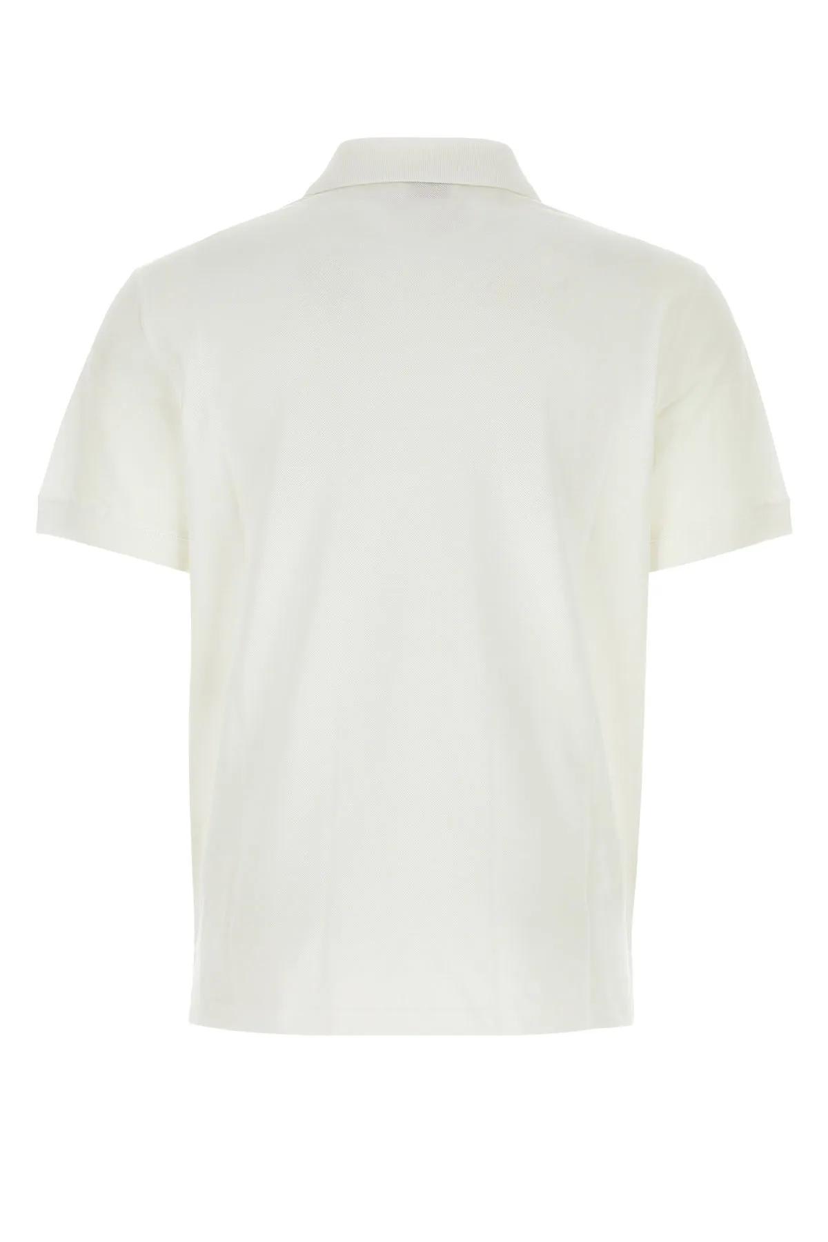 Shop Alexander Mcqueen Ivory Piquet Polo Shirt In White