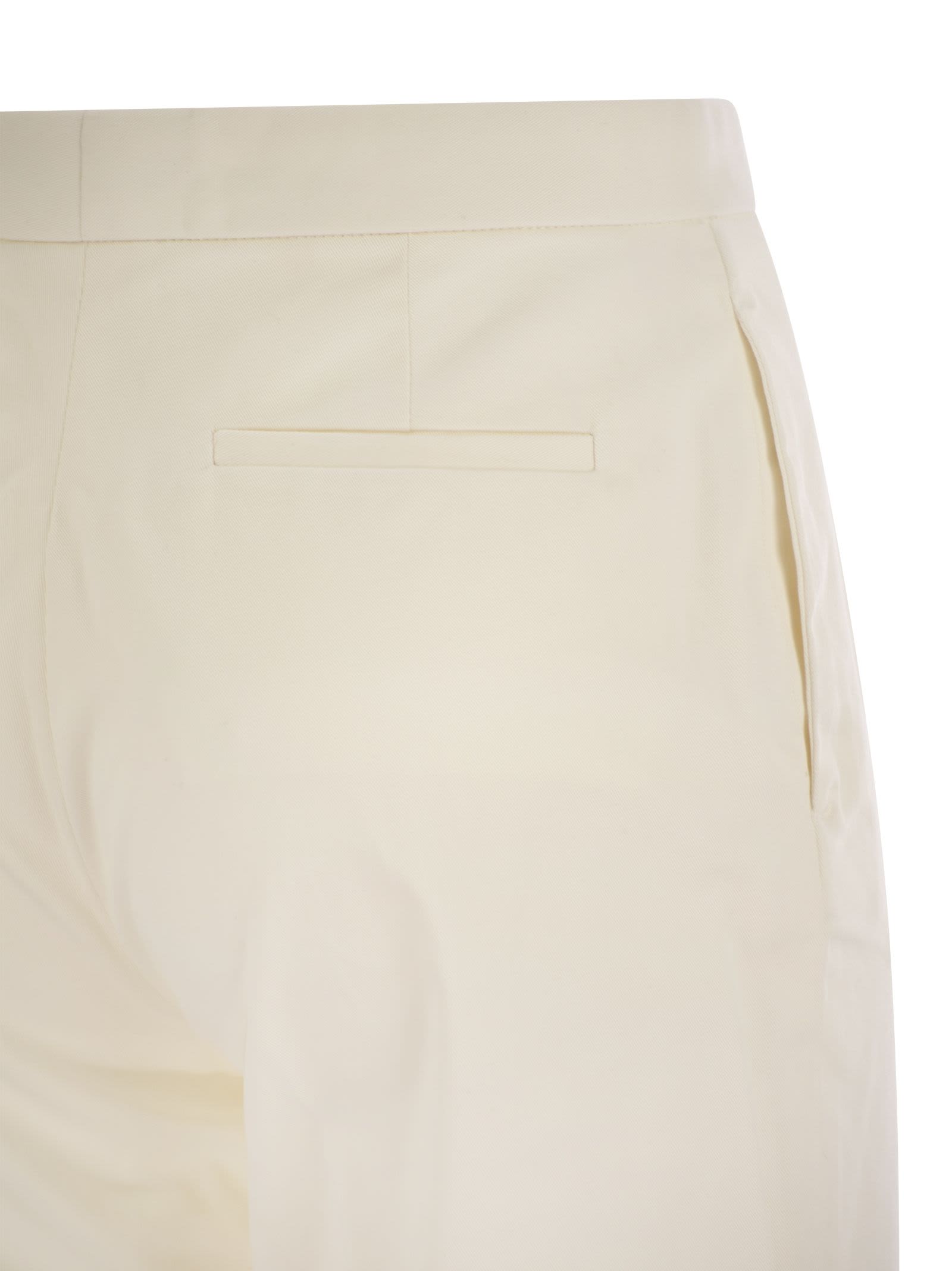Fabiana Filippi Cotton Gabardine Trousers In White