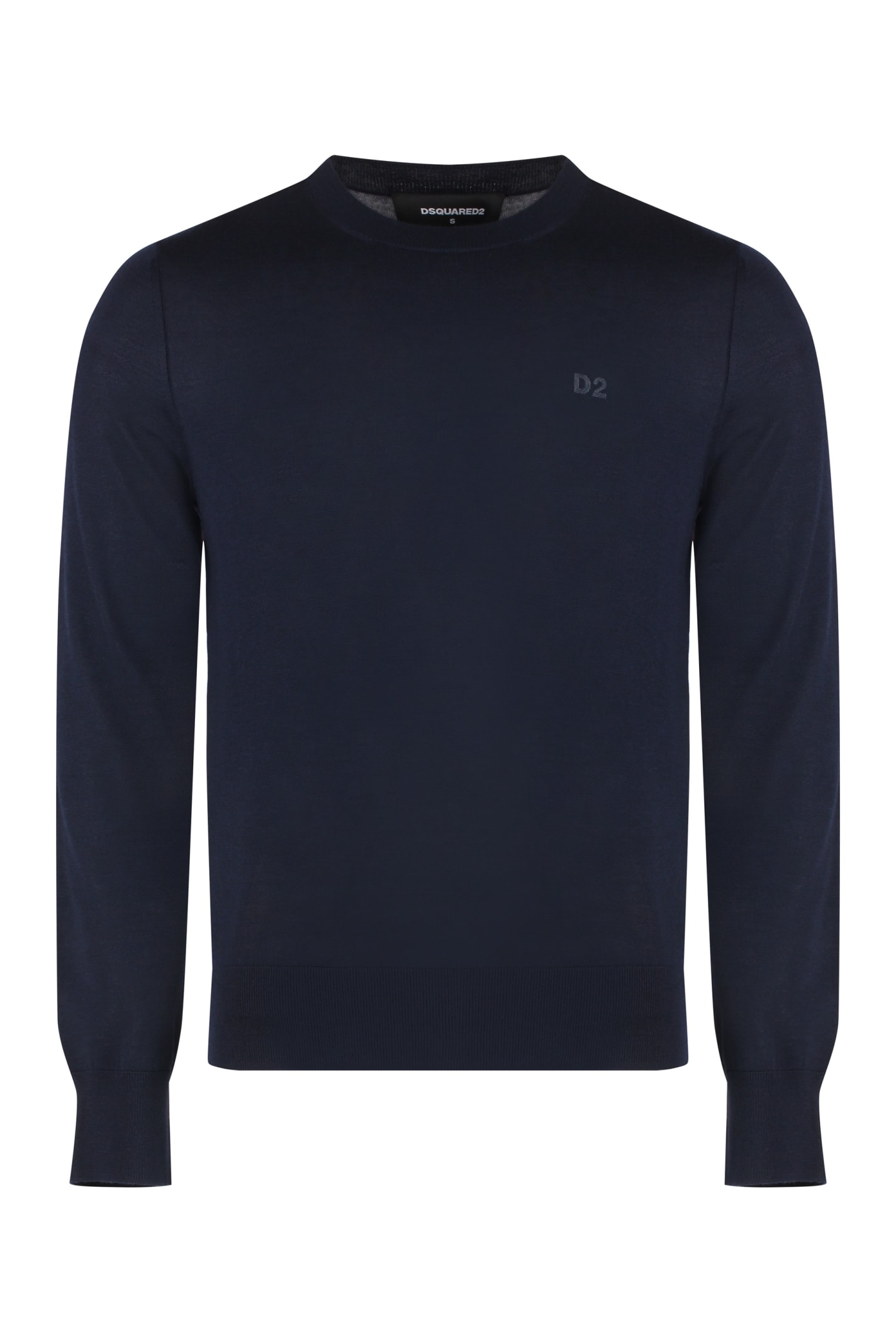 Shop Dsquared2 Crew-neck Wool Sweater In Grey