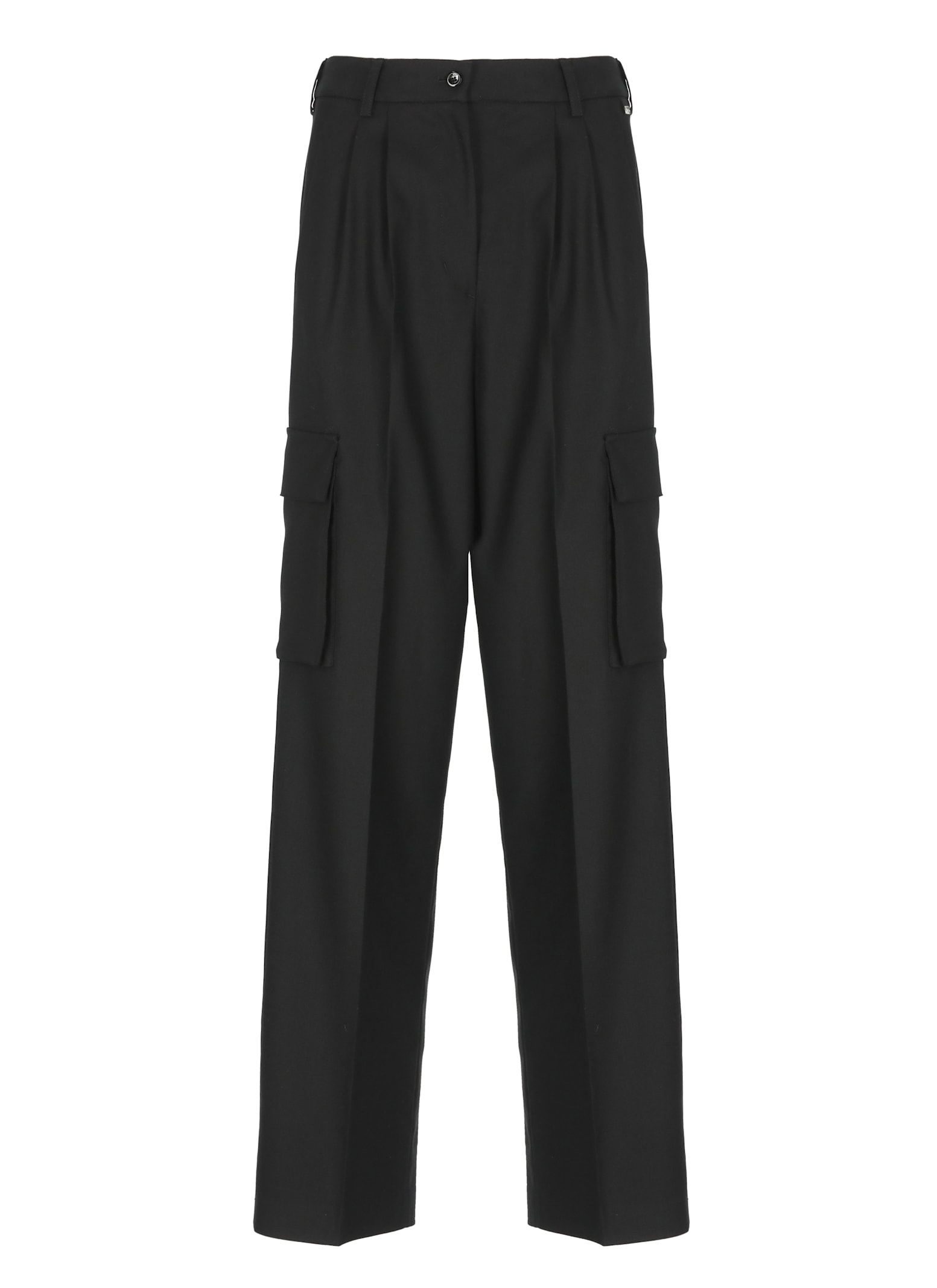 Herno Cargo Pants With Pleats In Black