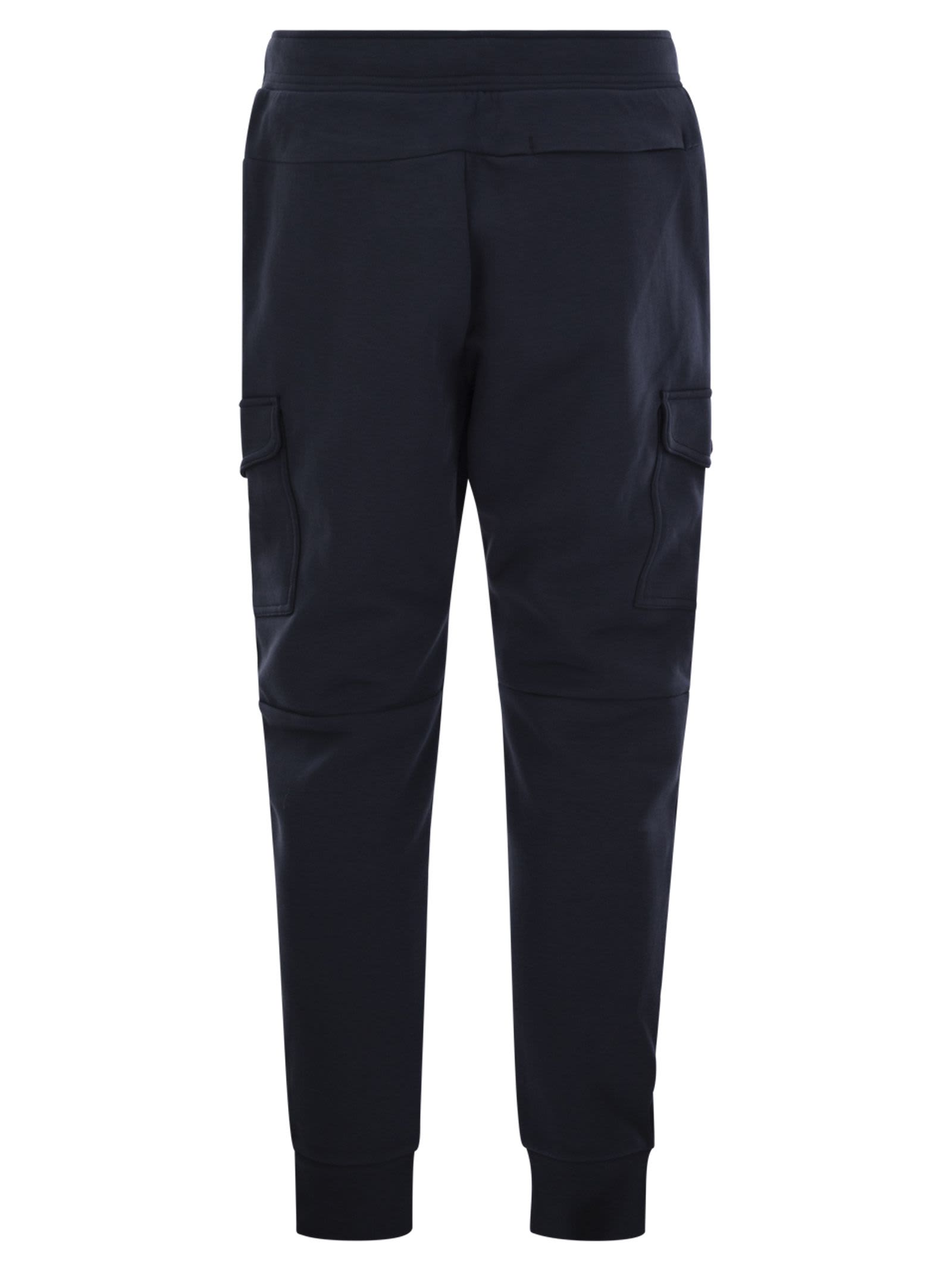 Shop Polo Ralph Lauren Double Knit Cargo Jogging Pants In Navy