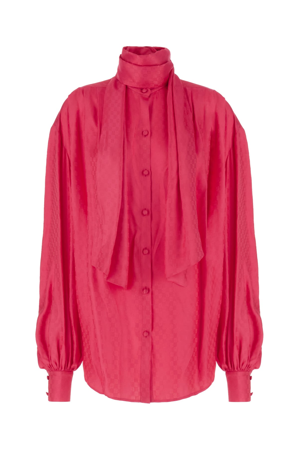 Shop Balmain Fuchsia Silk Blend Oversize Blouse In 4pk