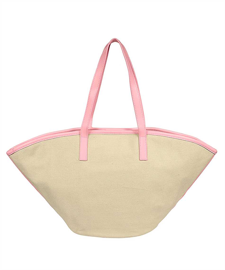 Msgm Canvas Tote Bag In Neutral