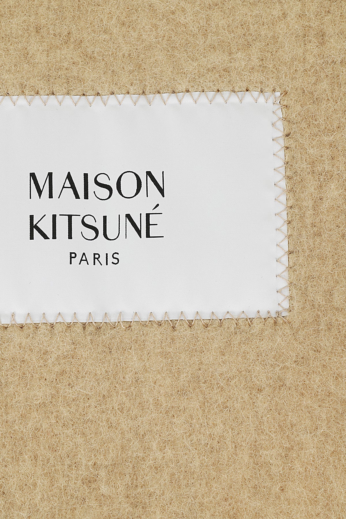 Shop Maison Kitsuné Baby Alpaca Scarf In Chamomile