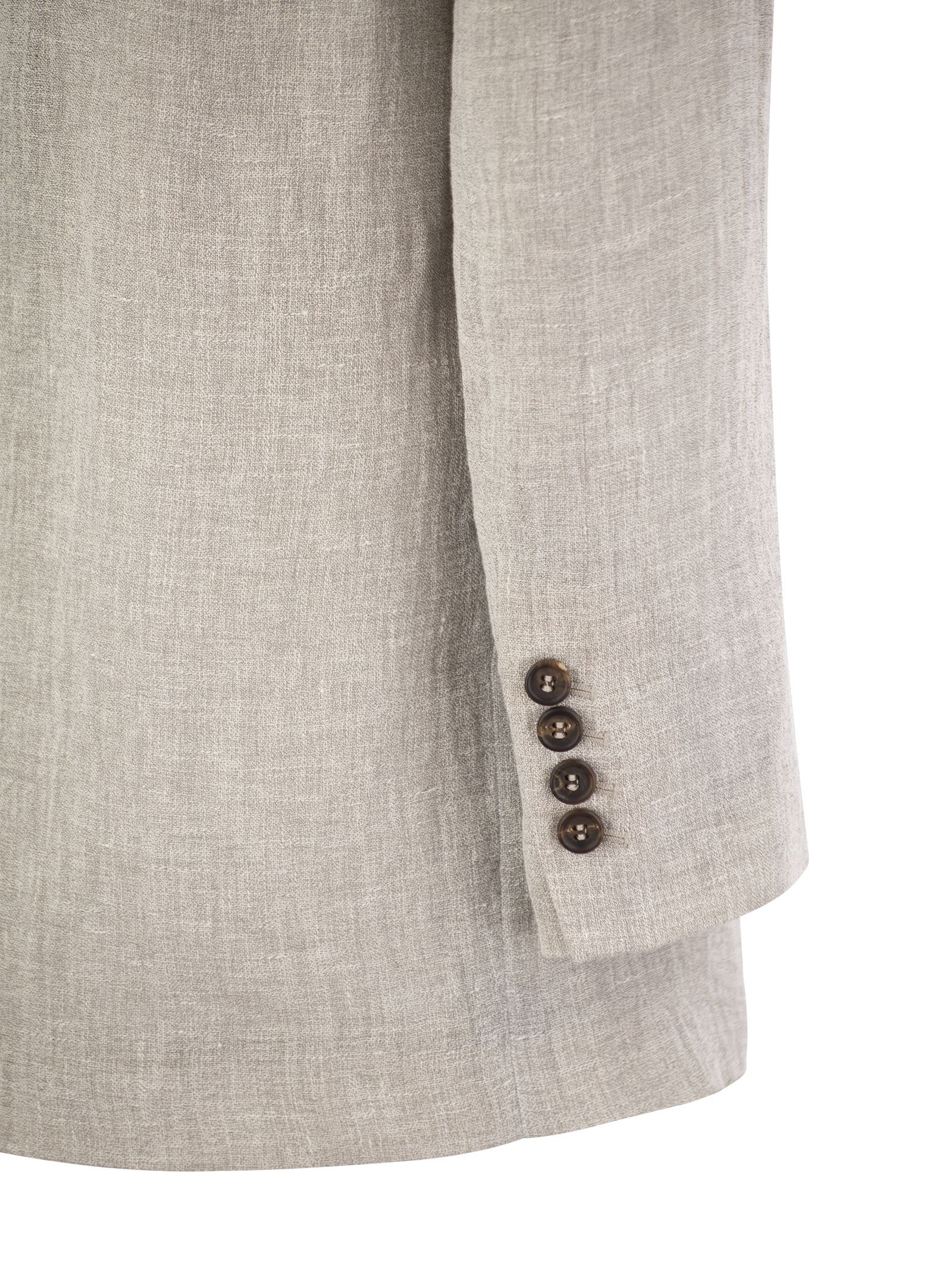 Shop Brunello Cucinelli Lessivé Linen Canvas Jacket In Grey
