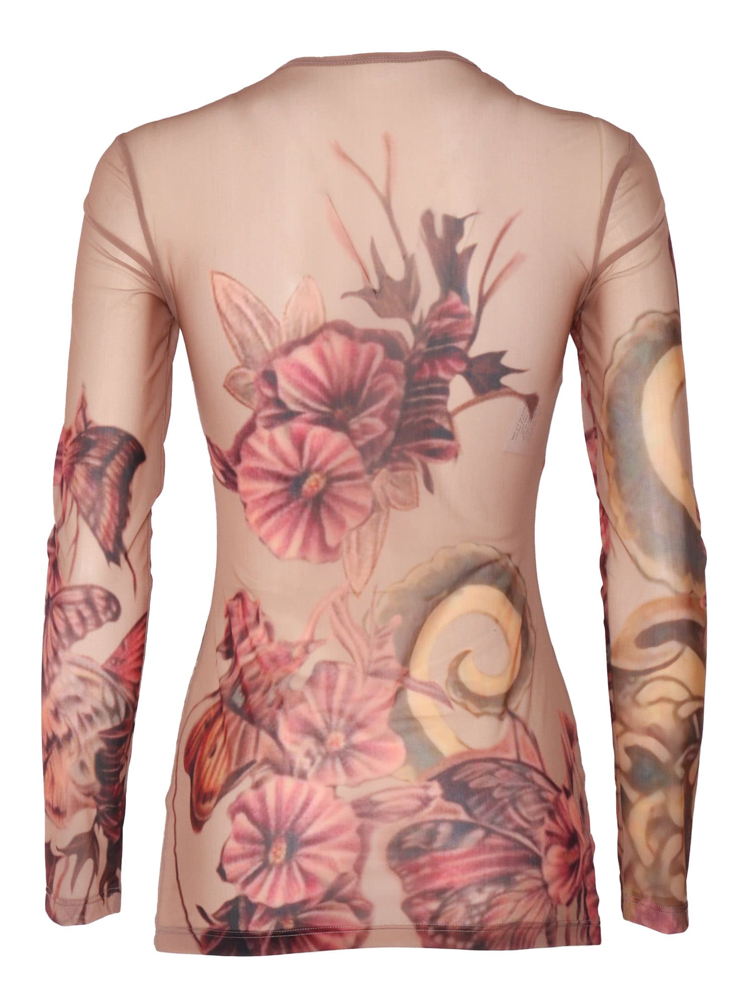 Shop Alberta Ferretti Floral Tattoo Print T-shirt In Pink