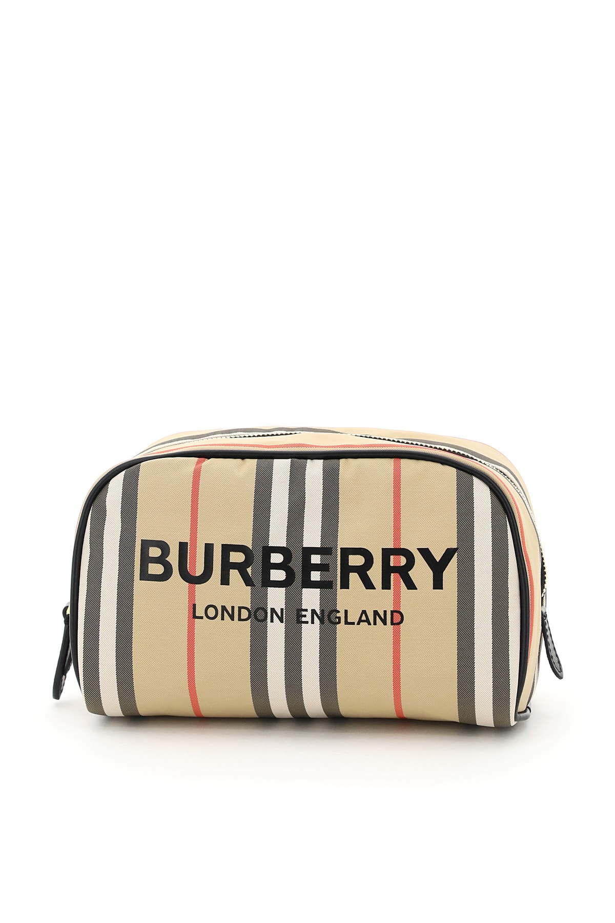 Burberry Icon Stripe Cosmetic Pouch In Archive Beige (beige)