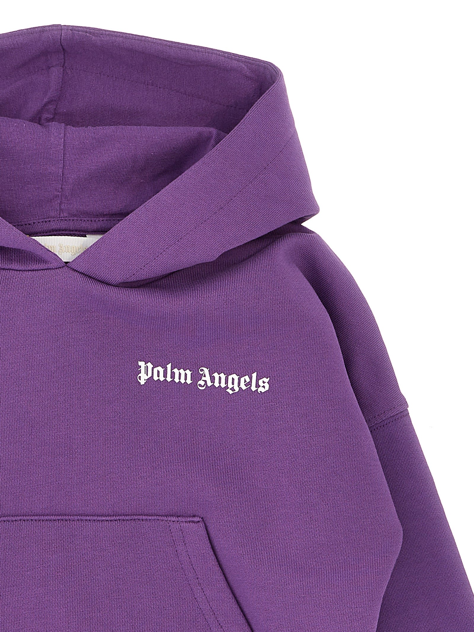Shop Palm Angels Classic Overlogo Hoodie In Purple