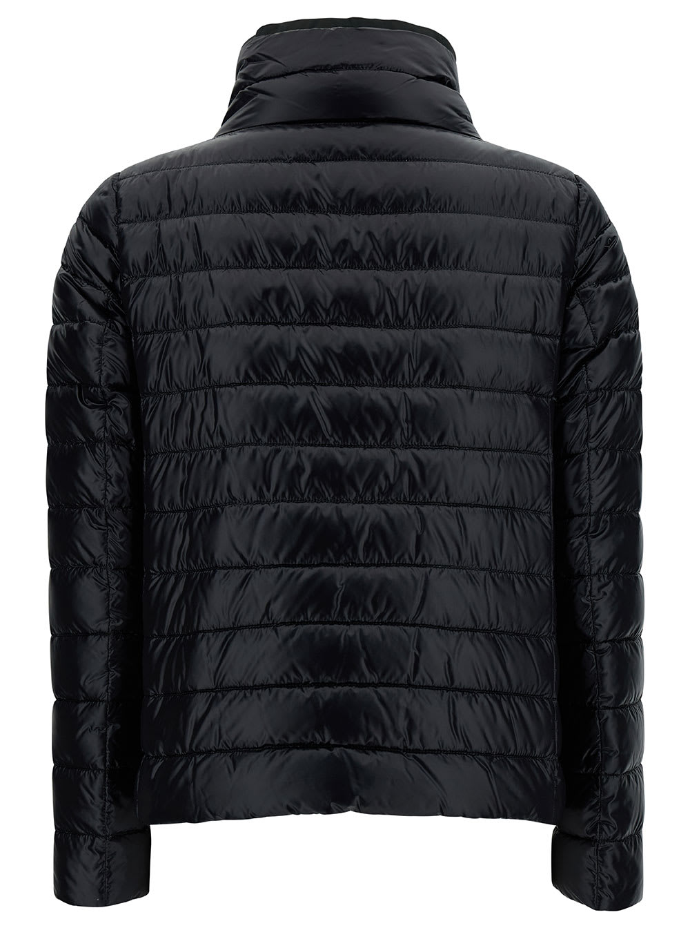 Shop Herno Black And White Reversible Down Jacket With Funnel Neck In Polyamide Woman In Multicolor