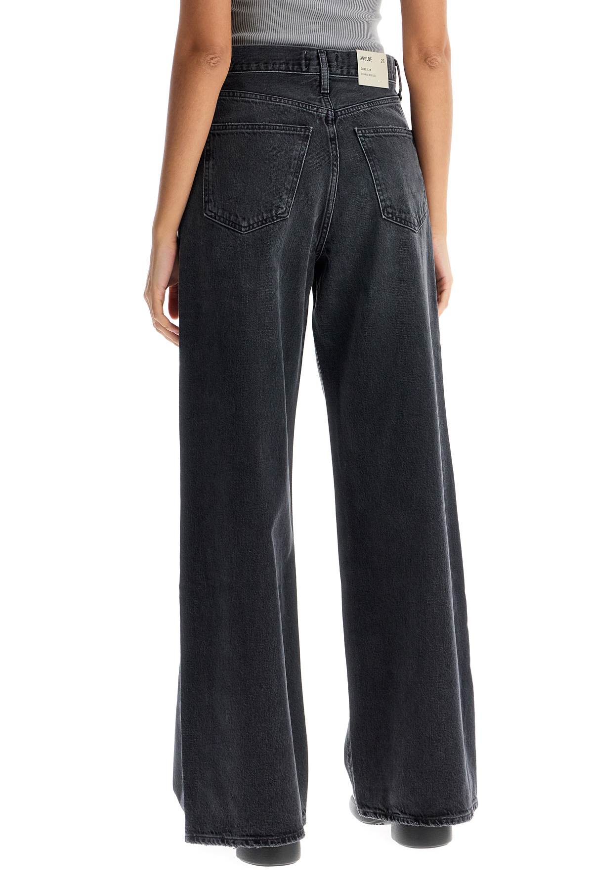 Shop Agolde Wide-legged Womens Jeans In Hitch (blk W/ Finished Hem) (grey)