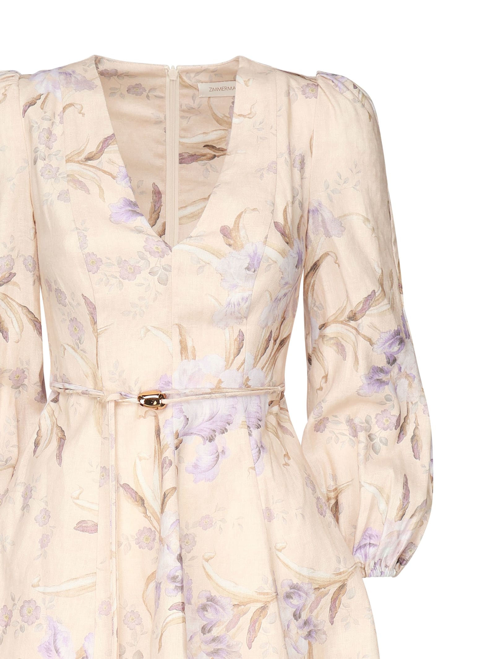 Zimmermann Eden Belted Flip Printed Mini Dress In Multi