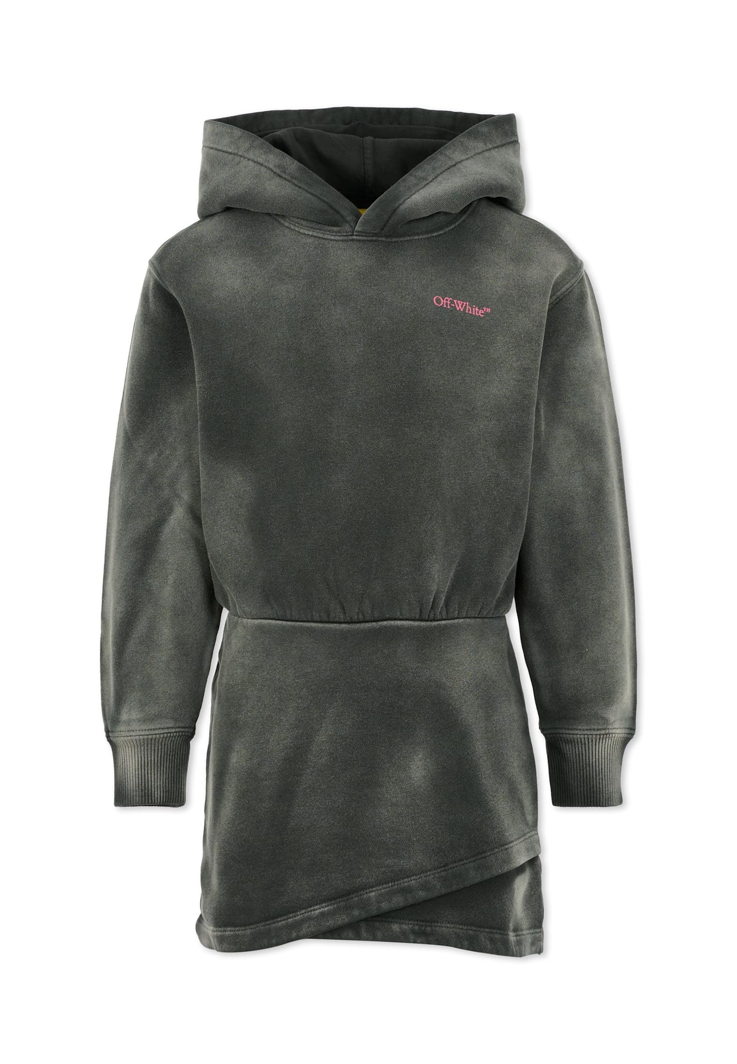 Off-white Grey Dress For Girl With Logo In Gray