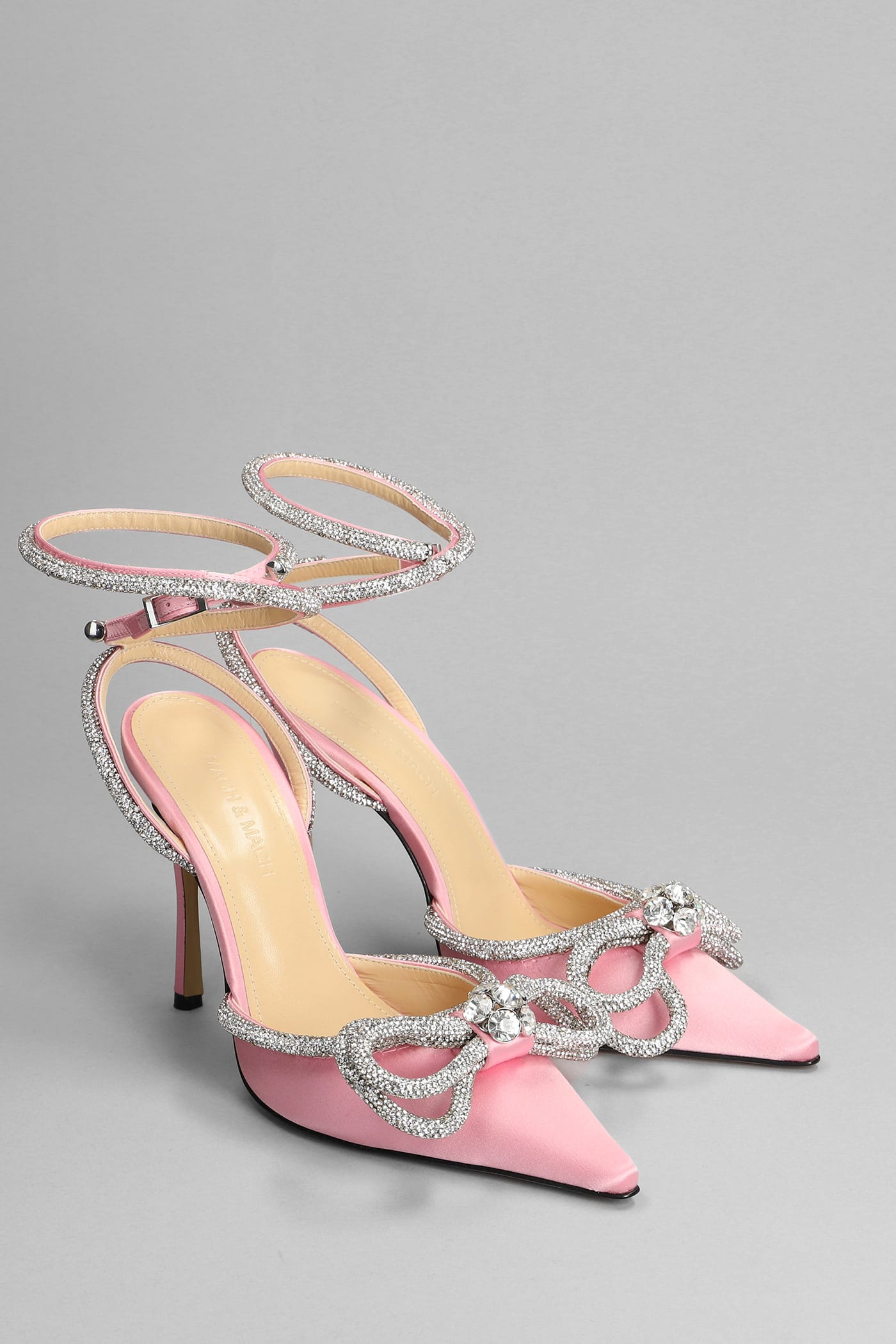 Shop Mach &amp; Mach Pumps In Rose-pink Satin