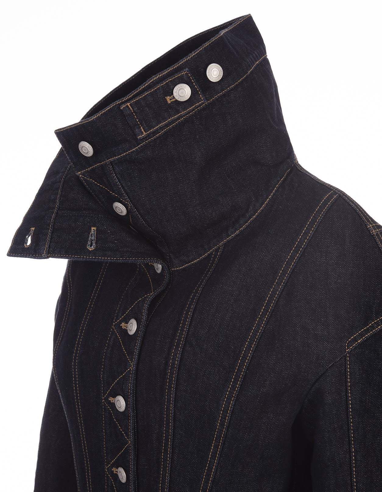 Shop Alexander Mcqueen Indigo Denim Upside-down Jacket In Blu