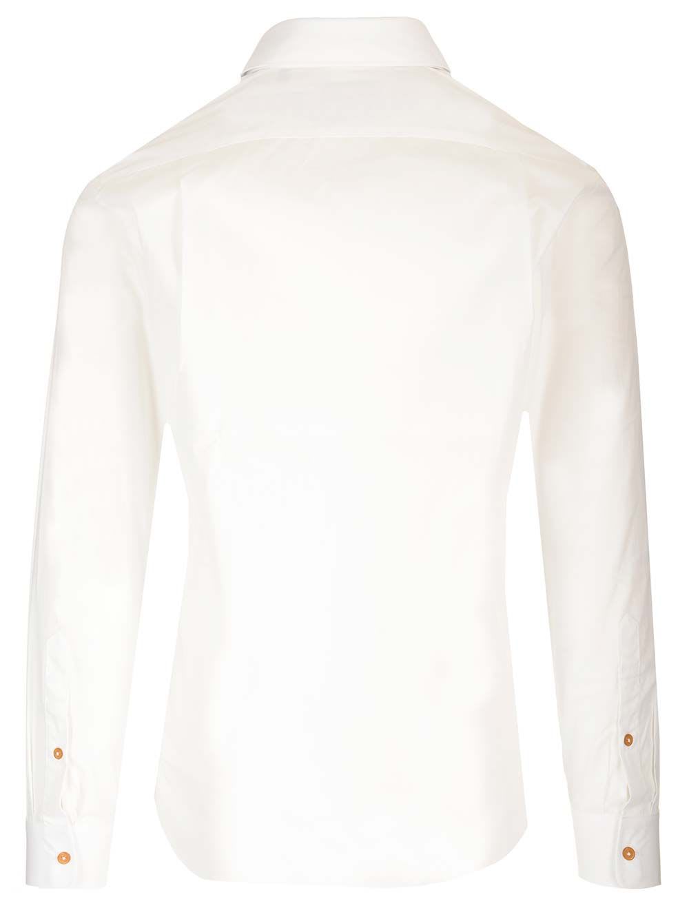 Vivienne Westwood Shirt With Subtle Orb Embroidery And Tailored Fit In White