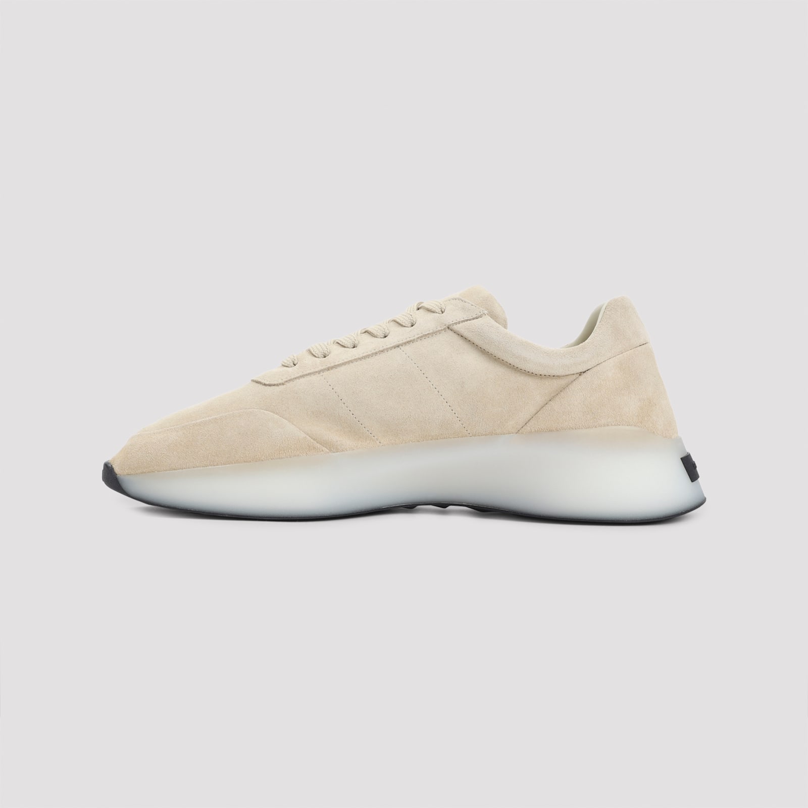 Fear Of God Round Toe Suede Runner With Rubber Sole In Neutral