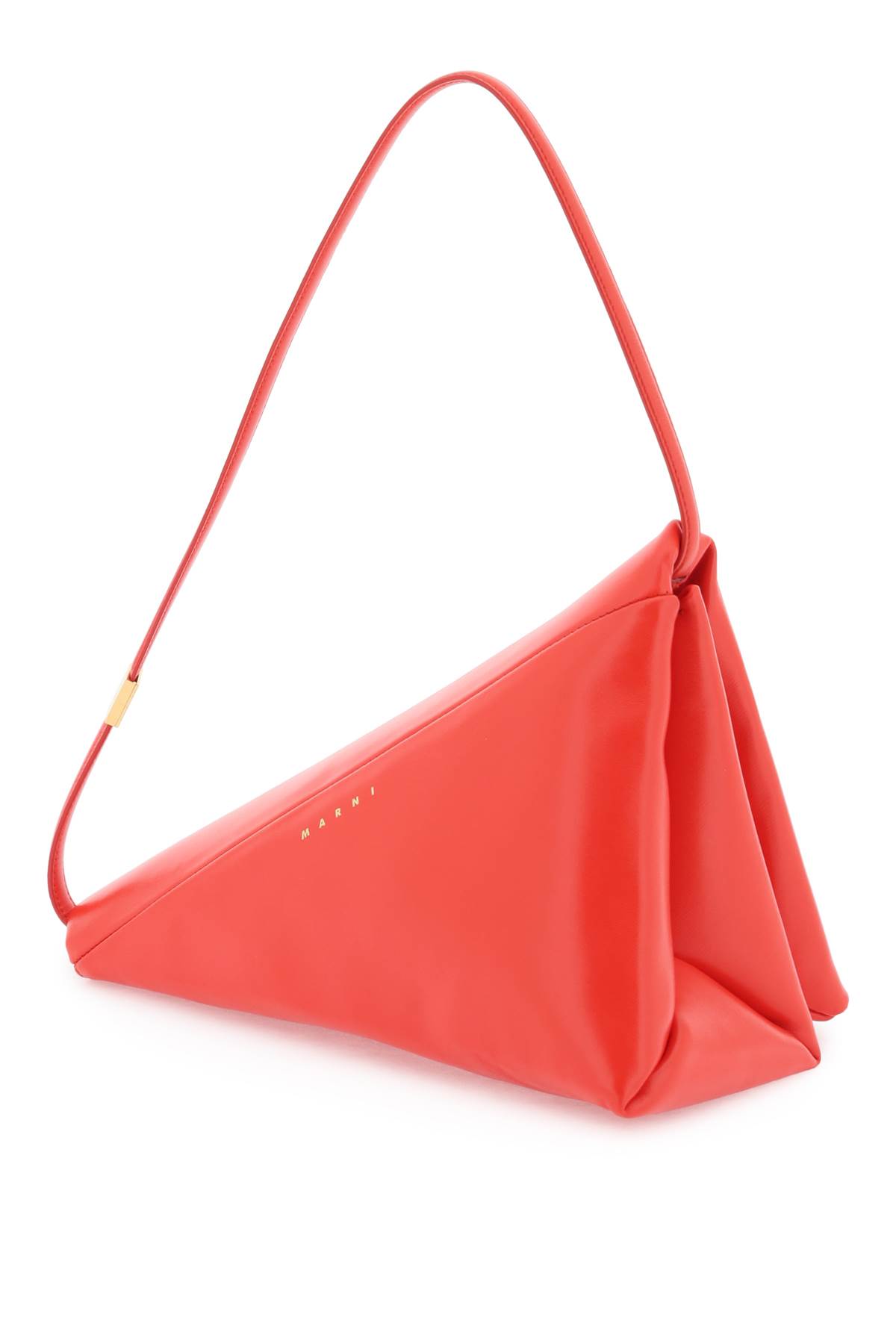 Shop Marni Leather Prisma Triangle Bag In Arbutus (red)