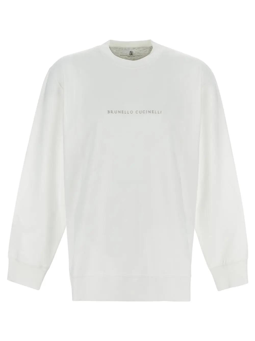 Shop Brunello Cucinelli Logo Sweatshirt In White