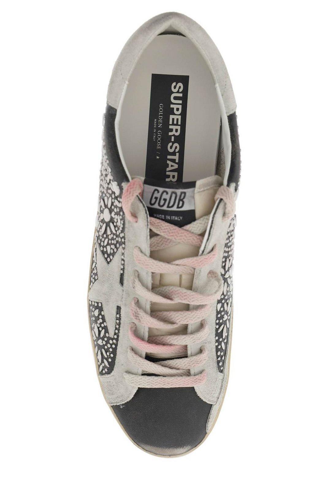 Shop Golden Goose Super Star Low-top Sneakers In Black Ice (black)