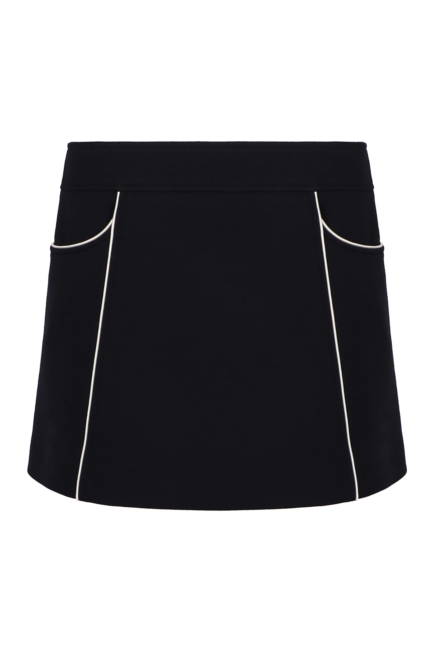 Celine Wool Mini Skirt In Black