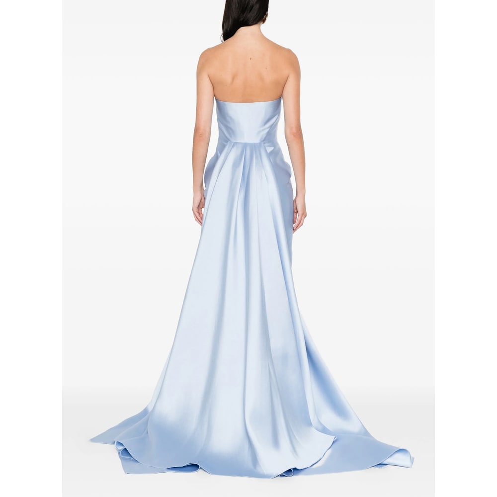 Solace London Strapless Maxi Dress In Blue