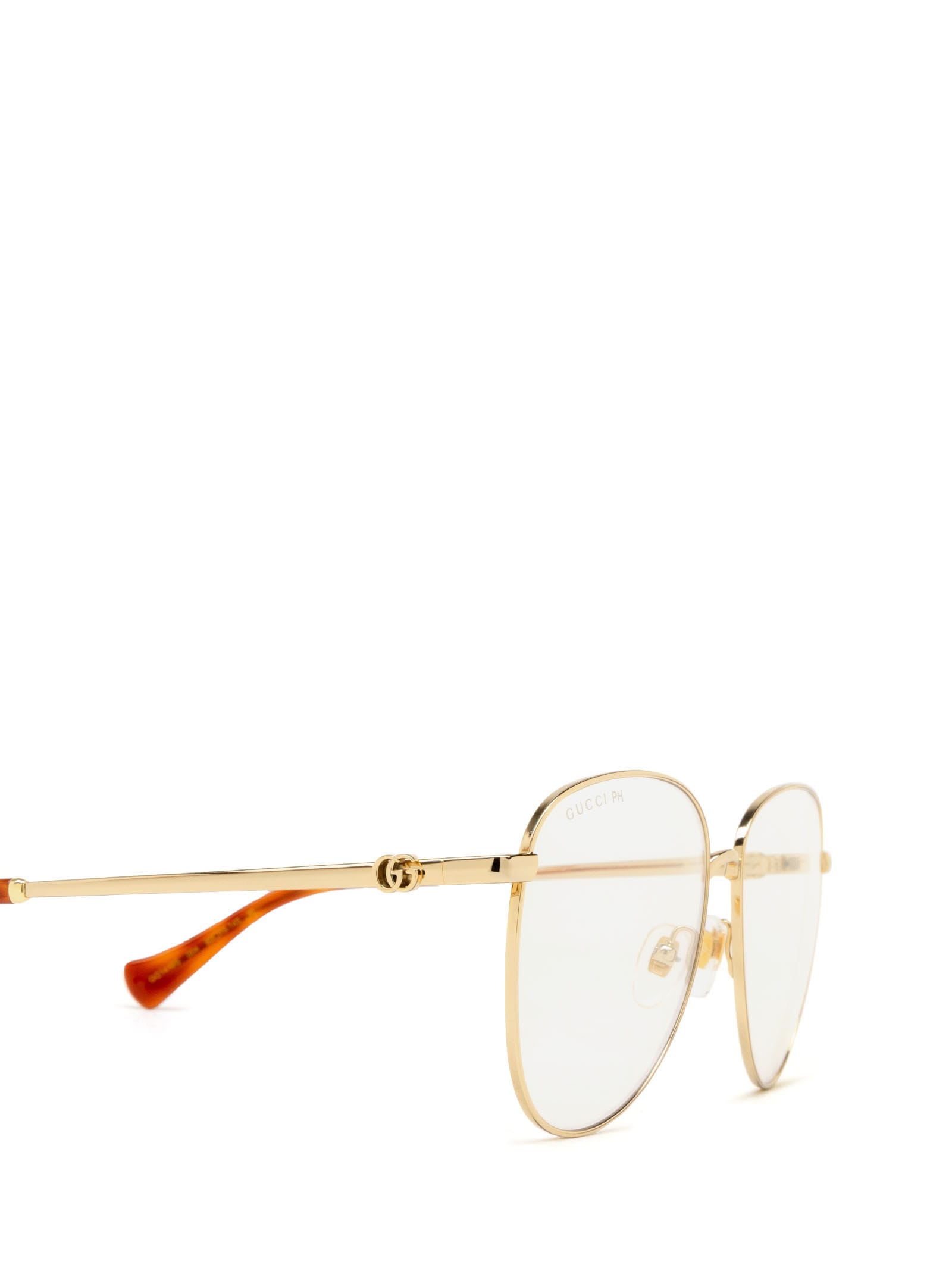 Shop Gucci Gg1419s Gold Sunglasses