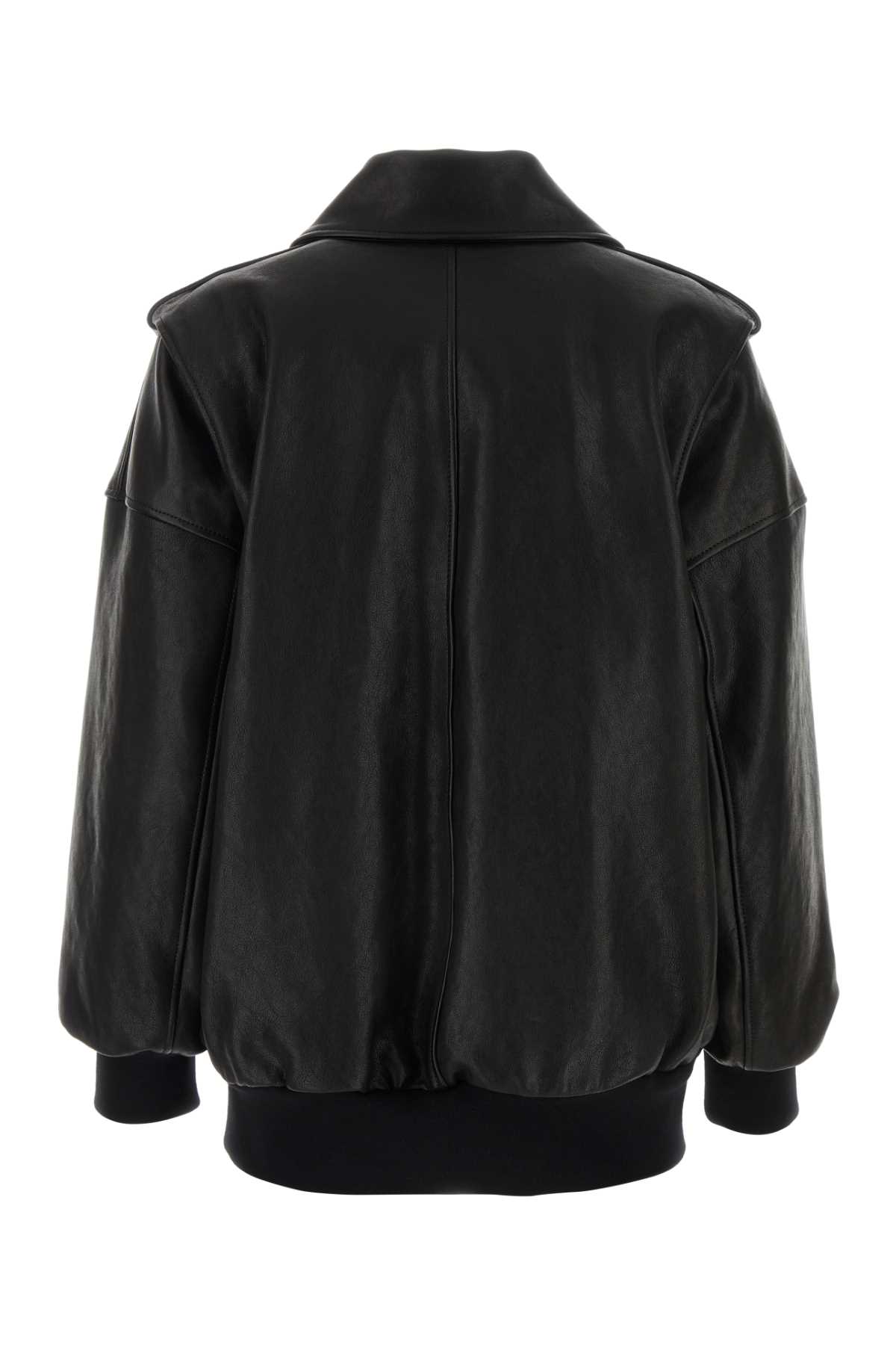 Shop Alexander Mcqueen Black Leather Oversize Jacket