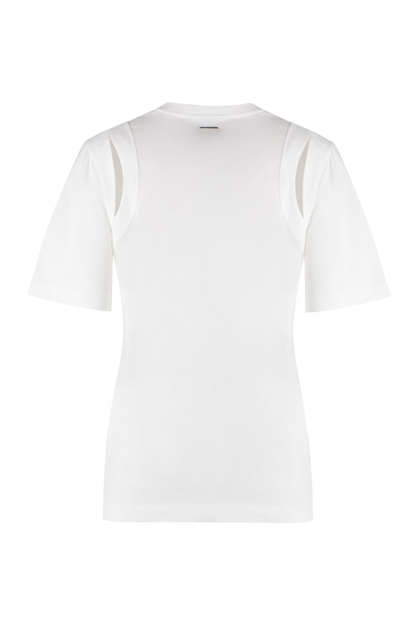 Shop Calvin Klein Cotton Crew-neck T-shirt In White