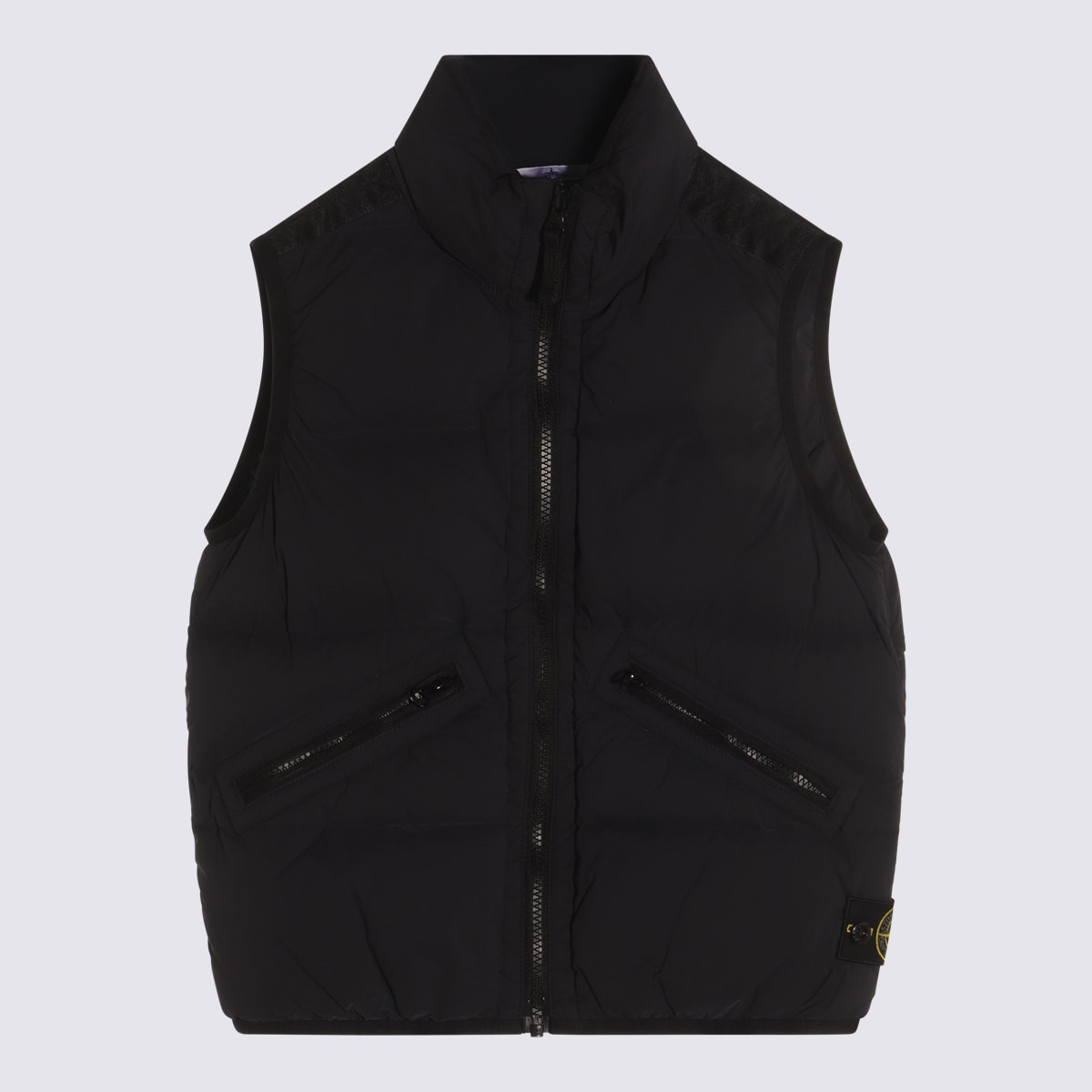 Stone Island Dark Blue Down Jacket In Black