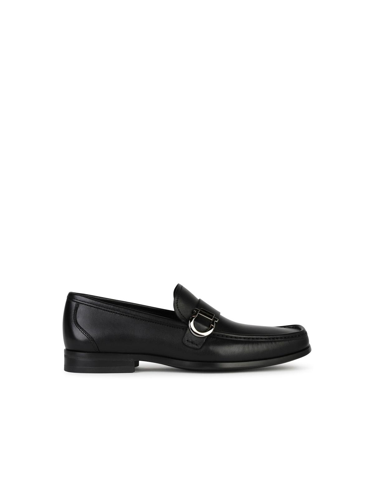 Shop Ferragamo Caspian Black Leather Loafers