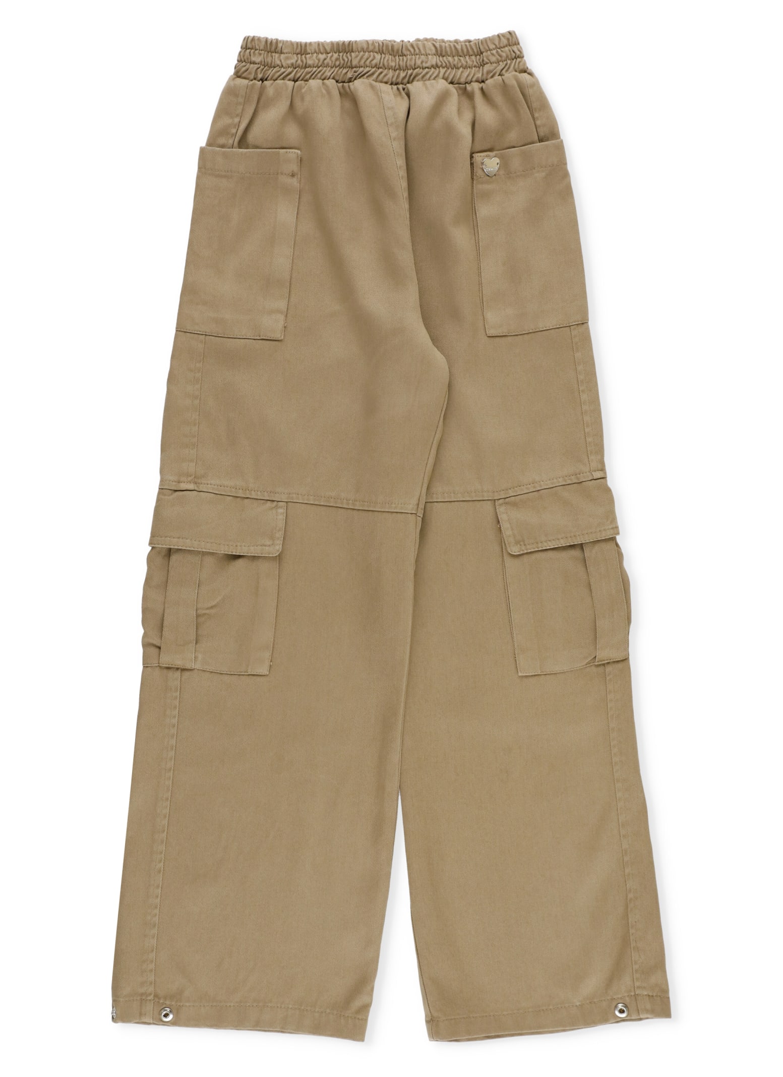Monnalisa Kids' Logoed Cargo Trousers In Brown