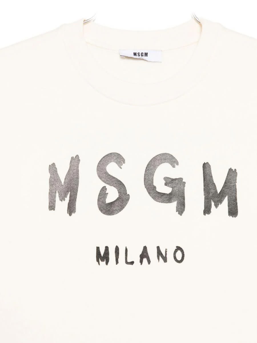 Msgm Sweatshirt With Logo In Neutral