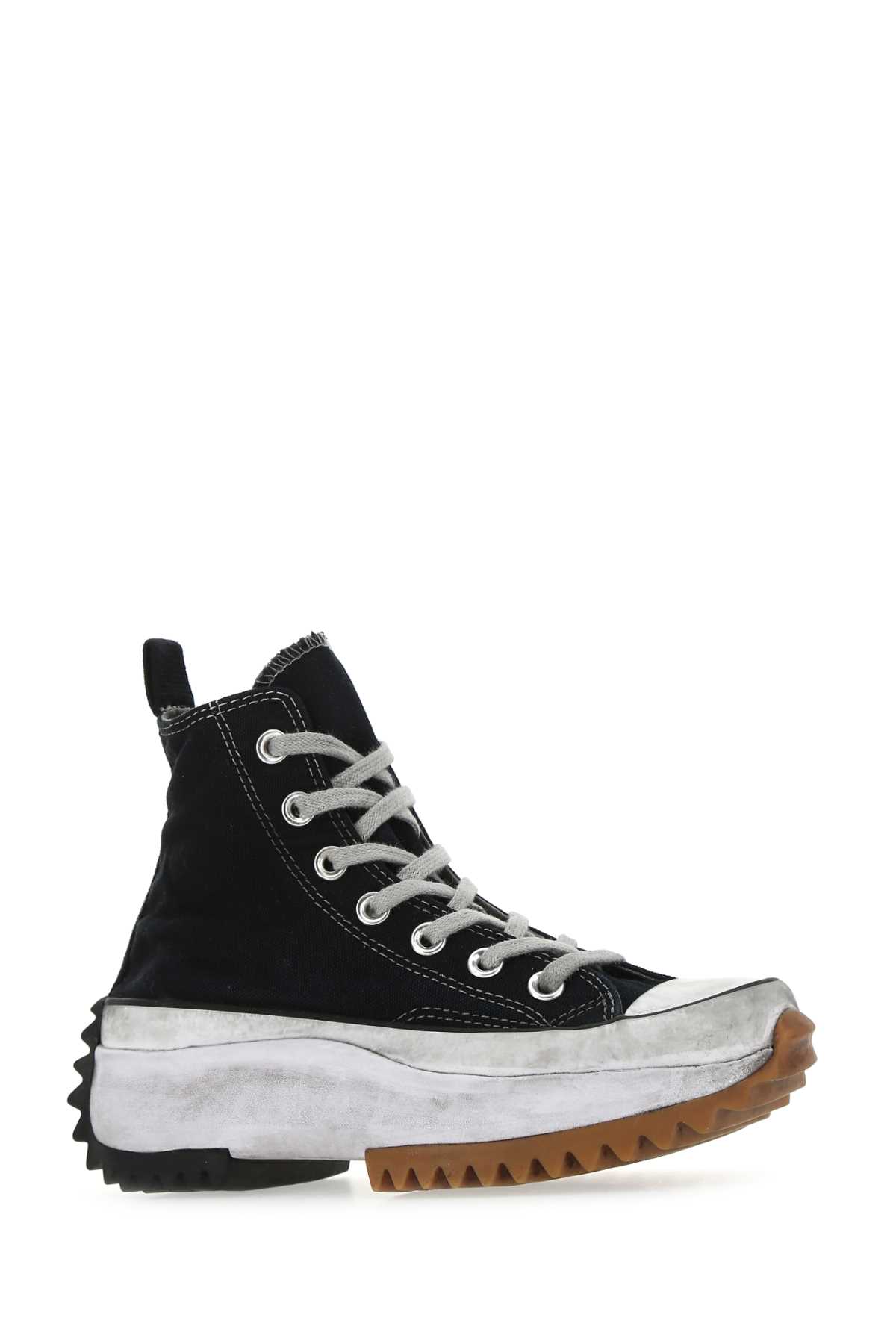 Converse Black Run Star Hike High Top Sneakers In Blacksmokein