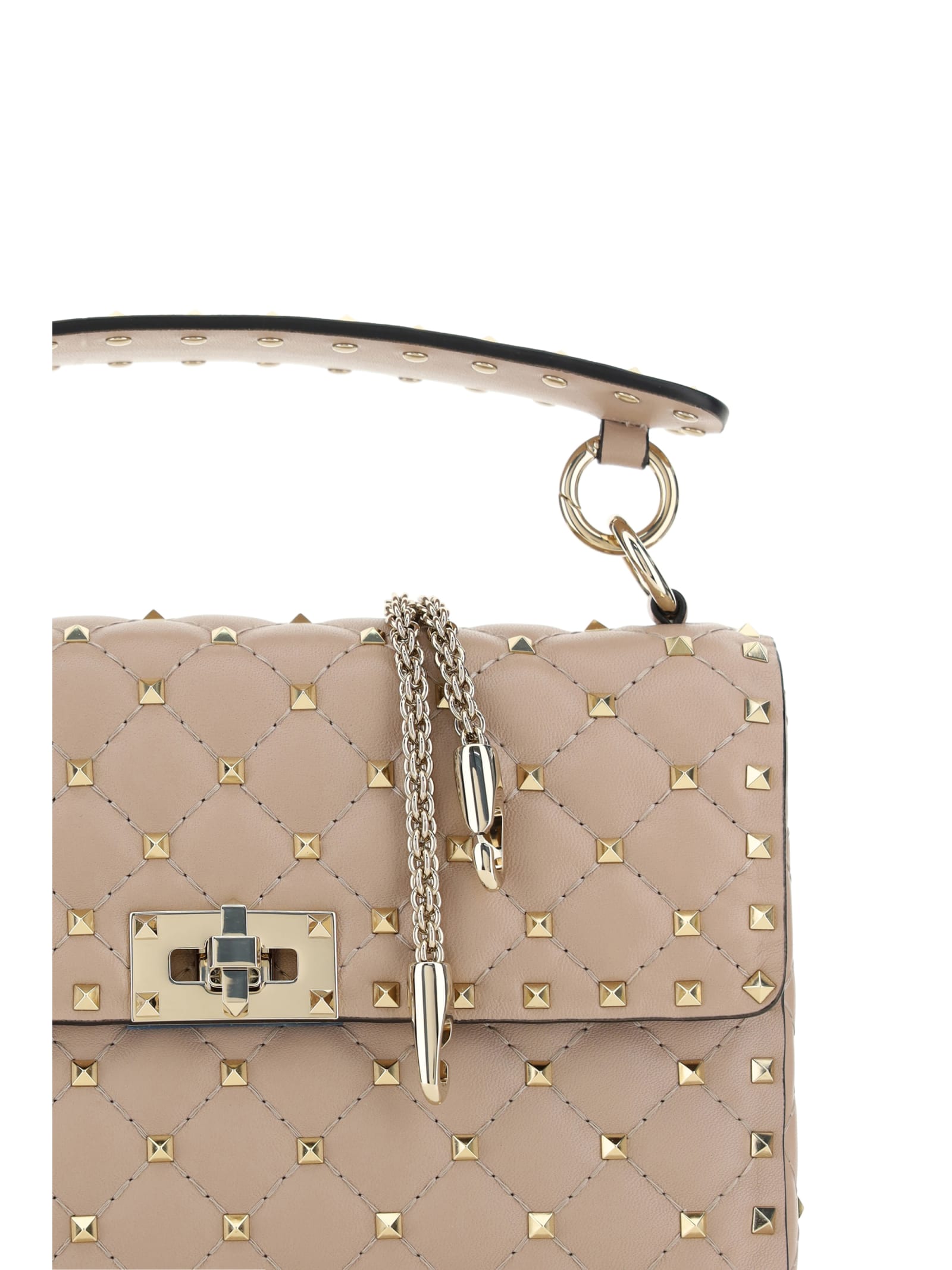 Shop Valentino Rockstud Spike Handbag In Poudre