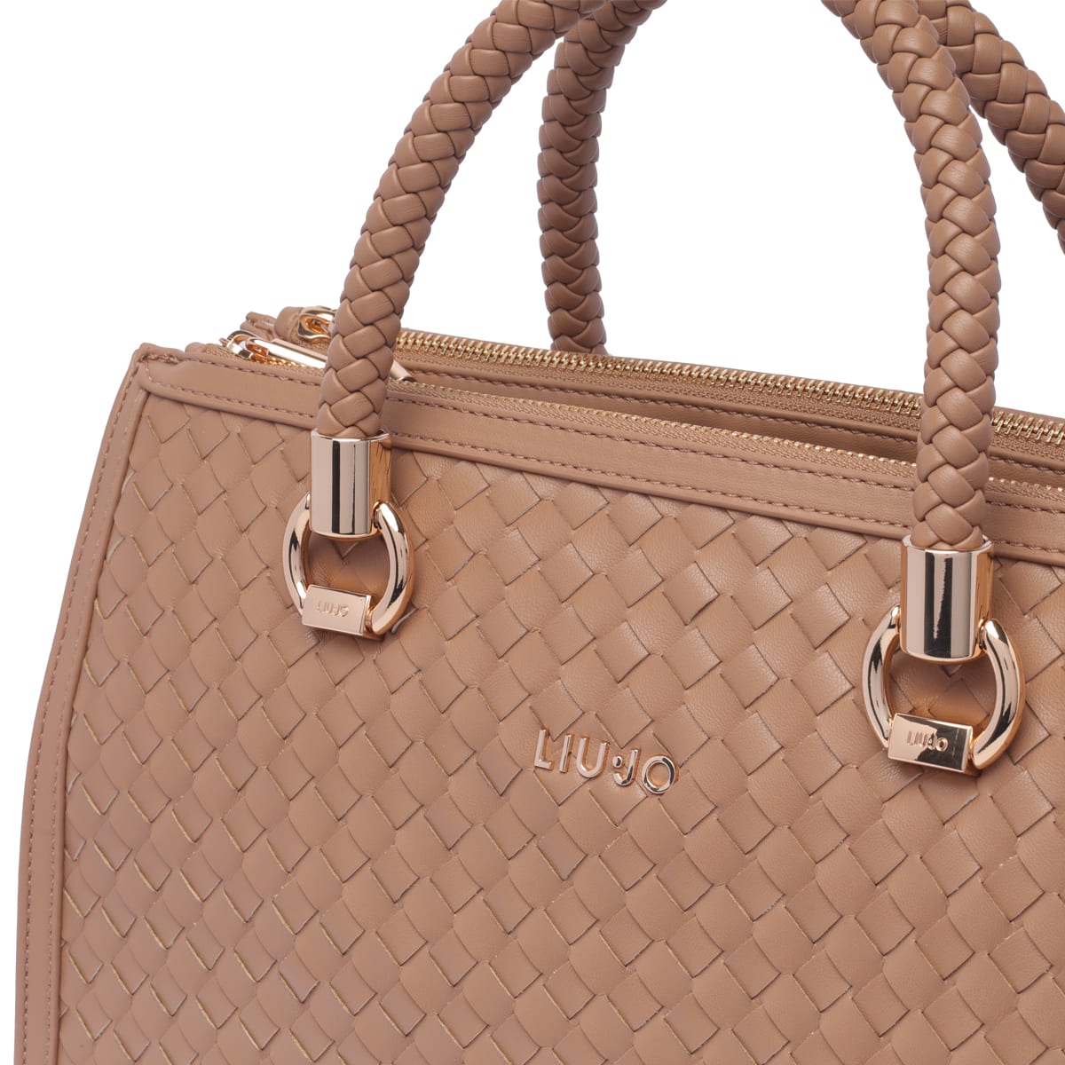 Shop Liu •jo Logo Handbag In Brown