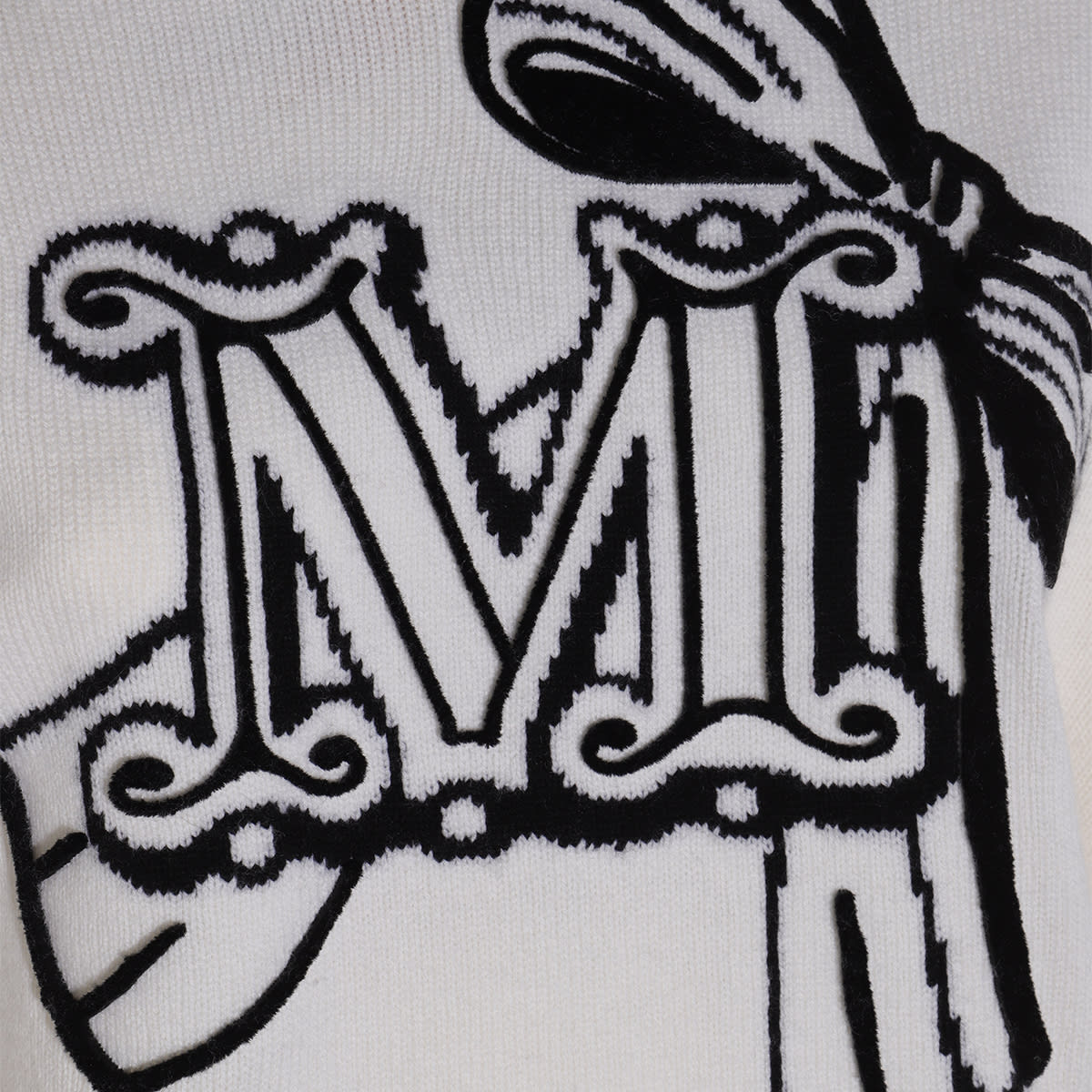 Max Mara Monogram-pattern Sweater In Gray