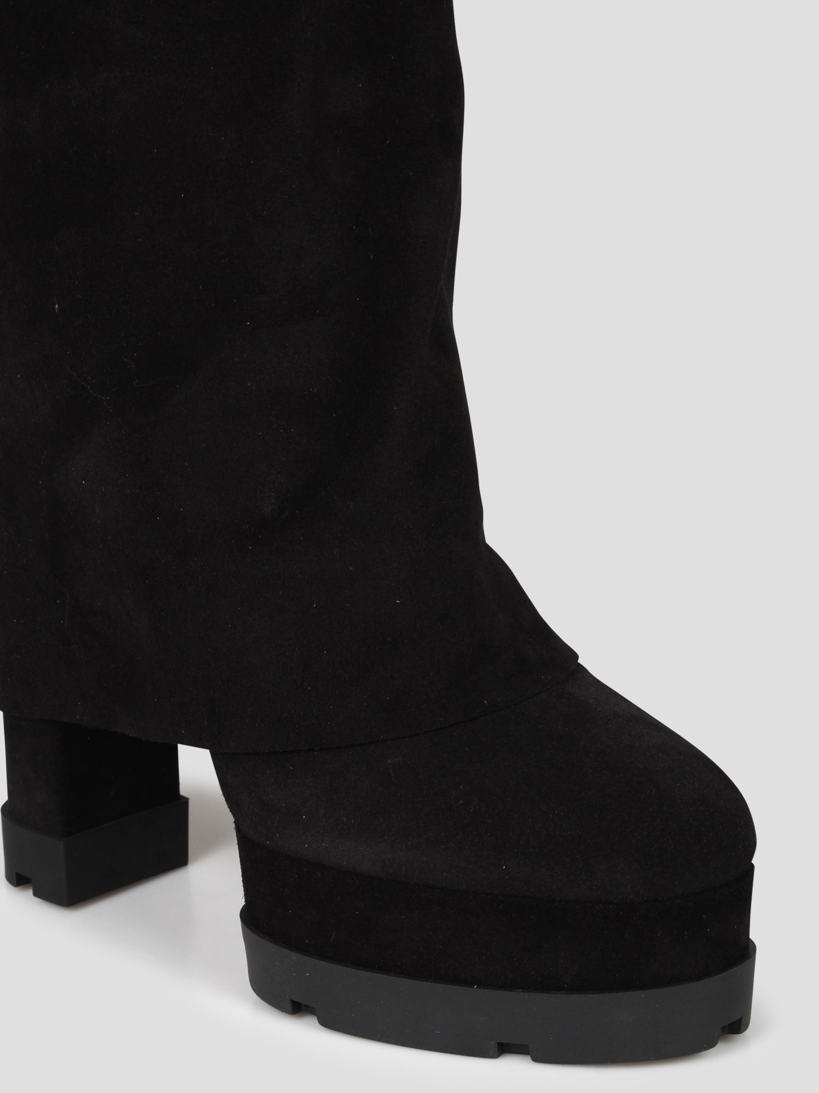 Shop Casadei Nancy Reversable Suede Boots In Black